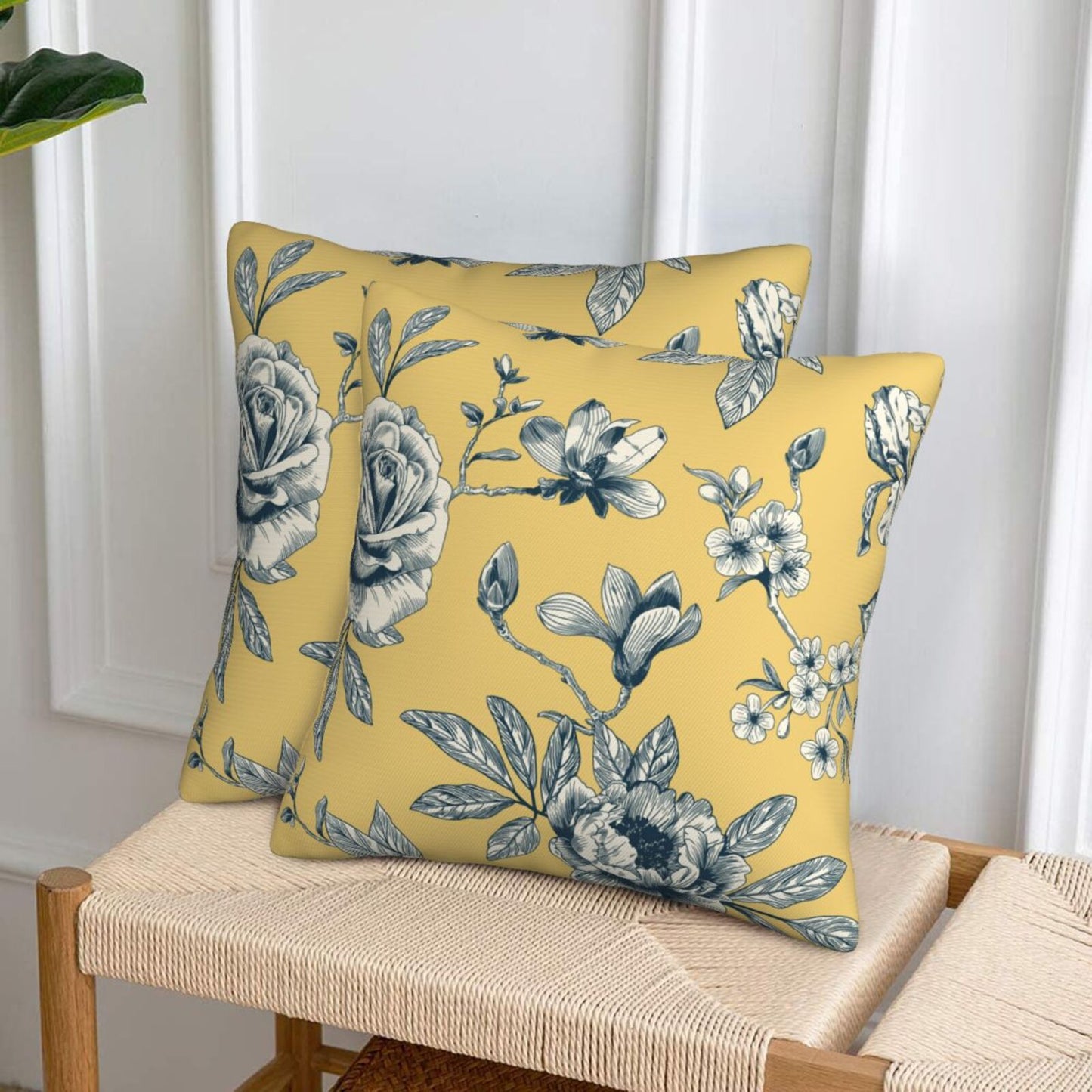 Toile Throw Pillow Covers Set of 2 French Country Decorative Cushion Covers for Sofa Couch