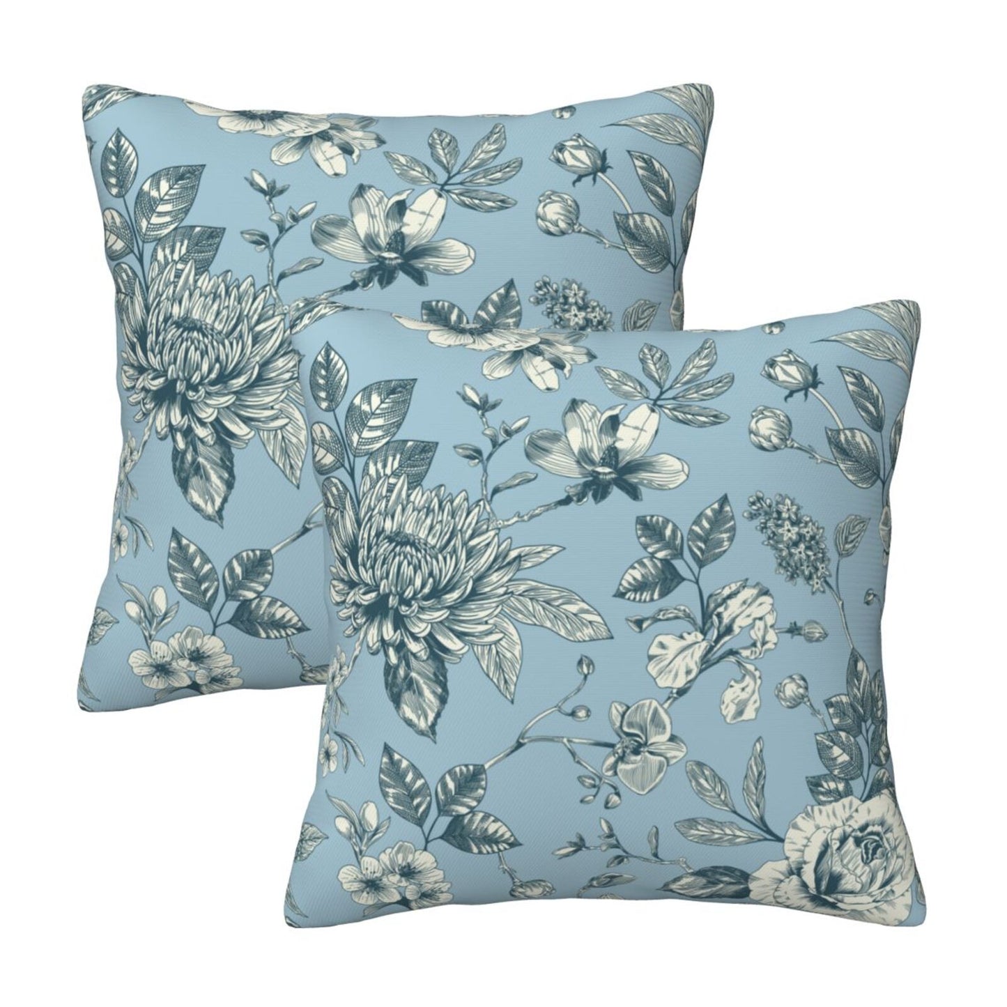 Toile Throw Pillow Covers Set of 2 French Country Decorative Cushion Covers for Sofa Couch
