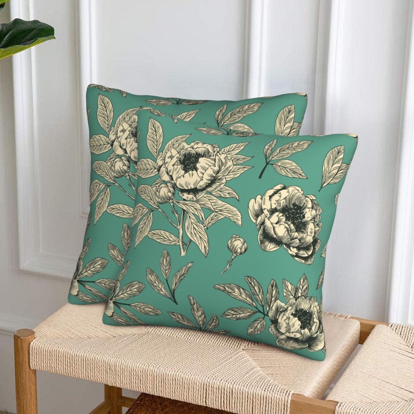 Toile Throw Pillow Covers Set of 2 French Country Decorative Cushion Covers for Sofa Couch