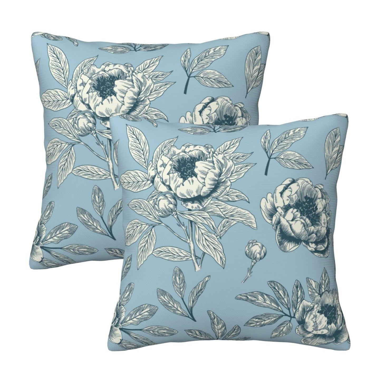 Toile Throw Pillow Covers Set of 2 French Country Decorative Cushion Covers for Sofa Couch