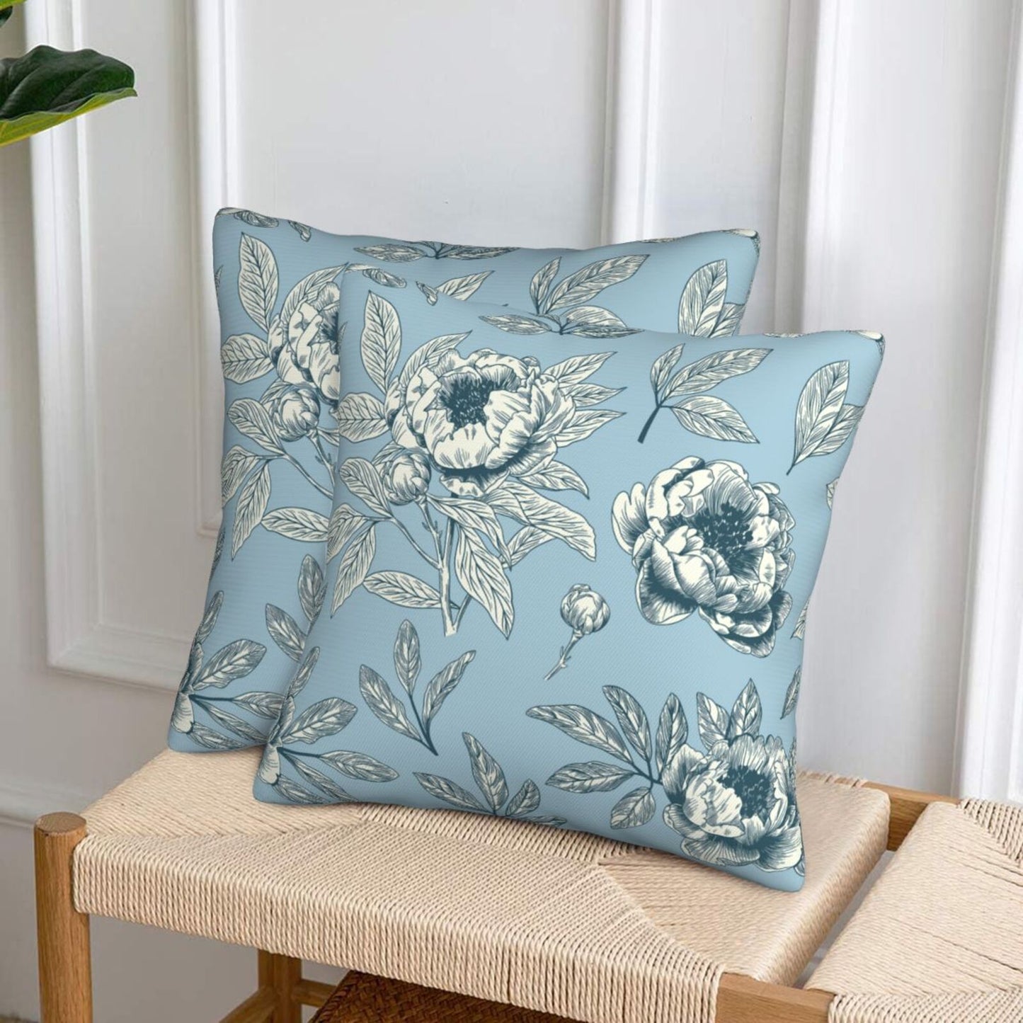 Toile Throw Pillow Covers Set of 2 French Country Decorative Cushion Covers for Sofa Couch