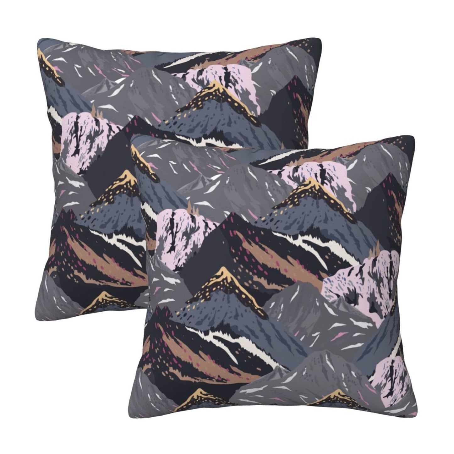 Abstract Mountain Throw Pillow Covers Set of 2 Natural Scenery Cushion Covers for Sofa Couch