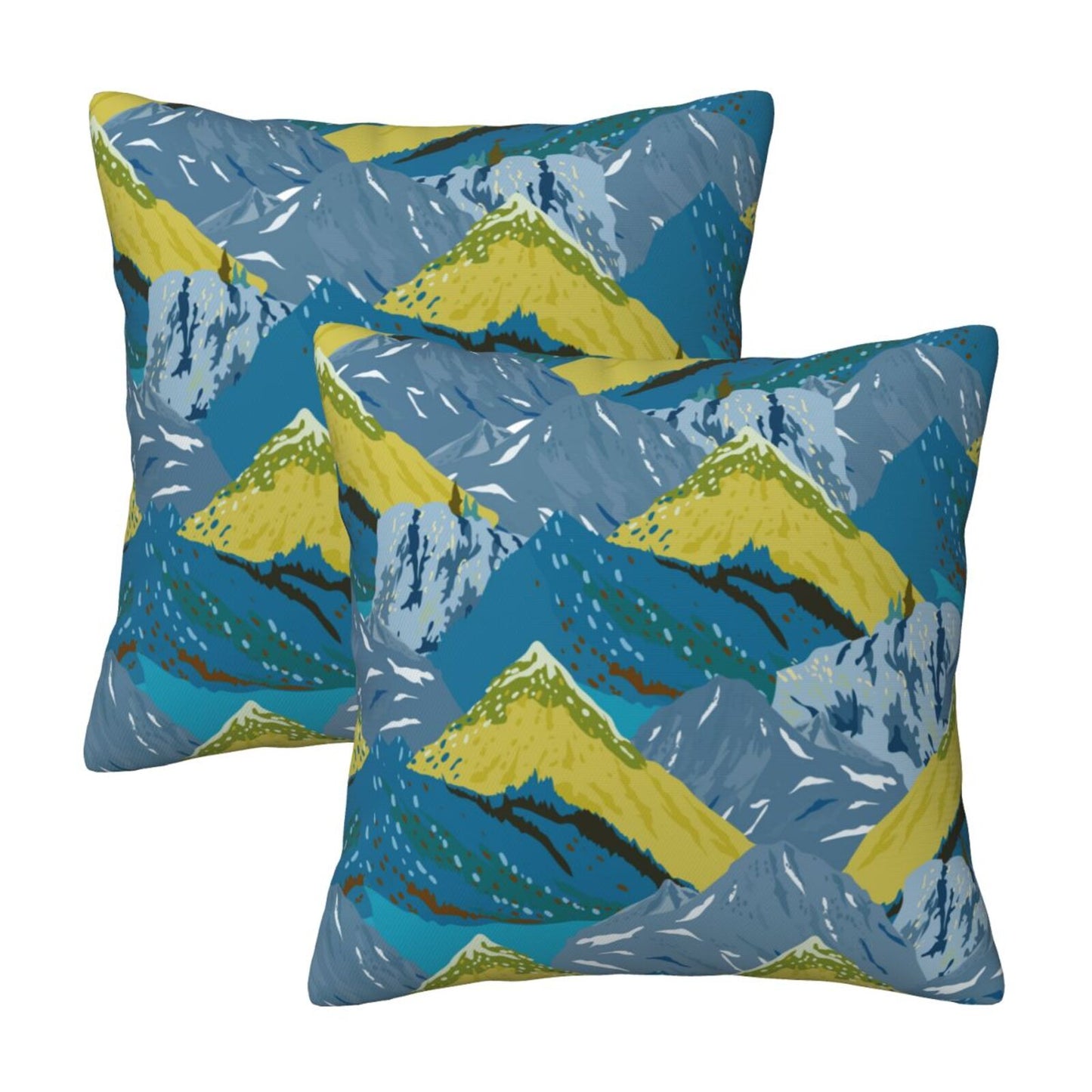 Abstract Mountain Throw Pillow Covers Set of 2 Natural Scenery Cushion Covers for Sofa Couch