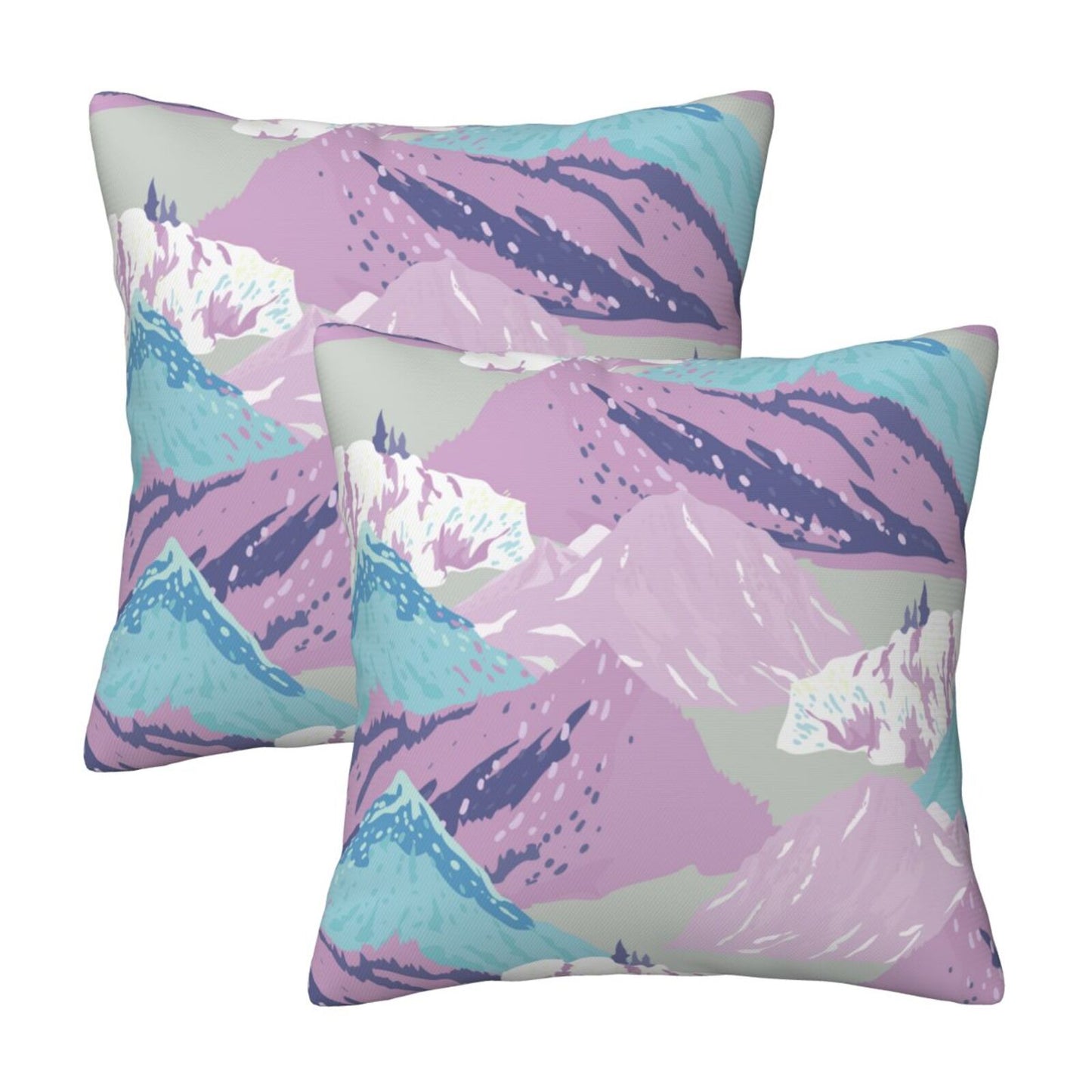 Abstract Mountain Throw Pillow Covers Set of 2 Natural Scenery Cushion Covers for Sofa Couch