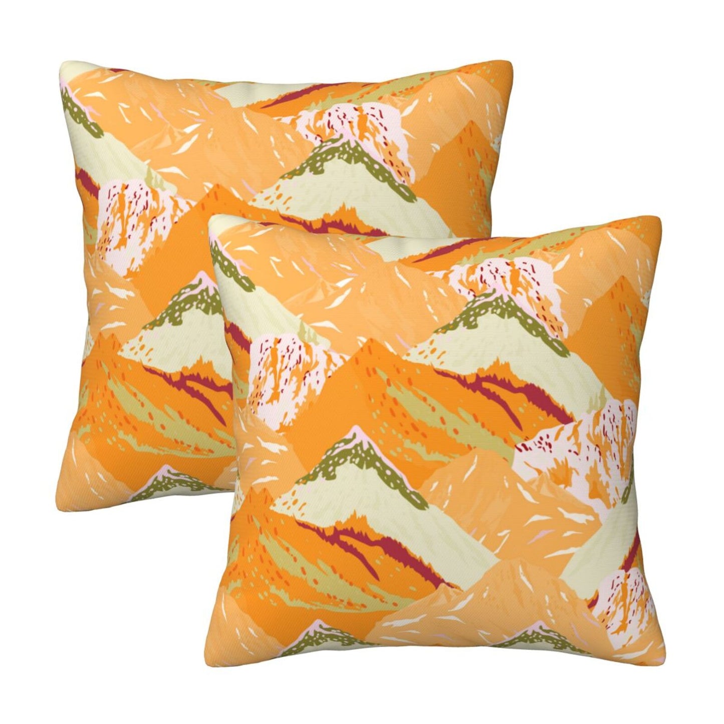 Abstract Mountain Throw Pillow Covers Set of 2 Natural Scenery Cushion Covers for Sofa Couch