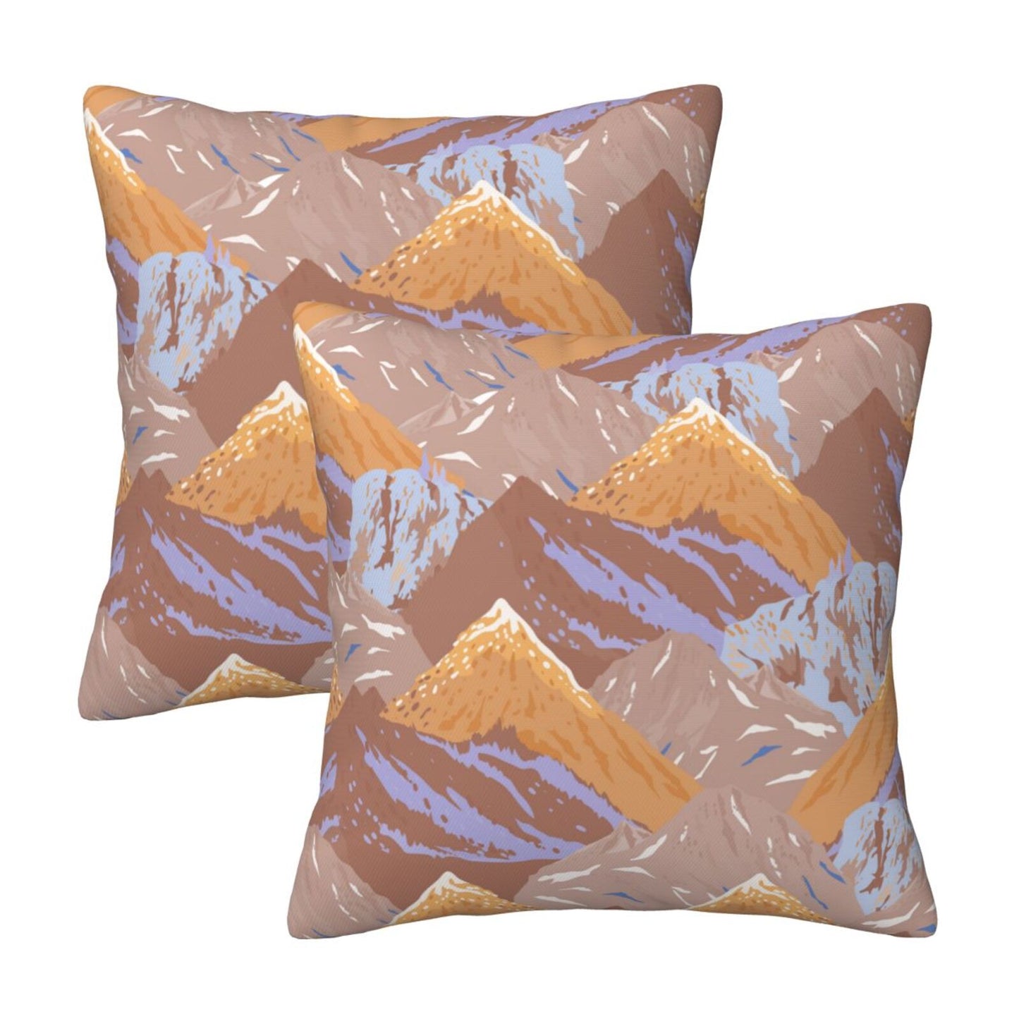 Abstract Mountain Throw Pillow Covers Set of 2 Natural Scenery Cushion Covers for Sofa Couch