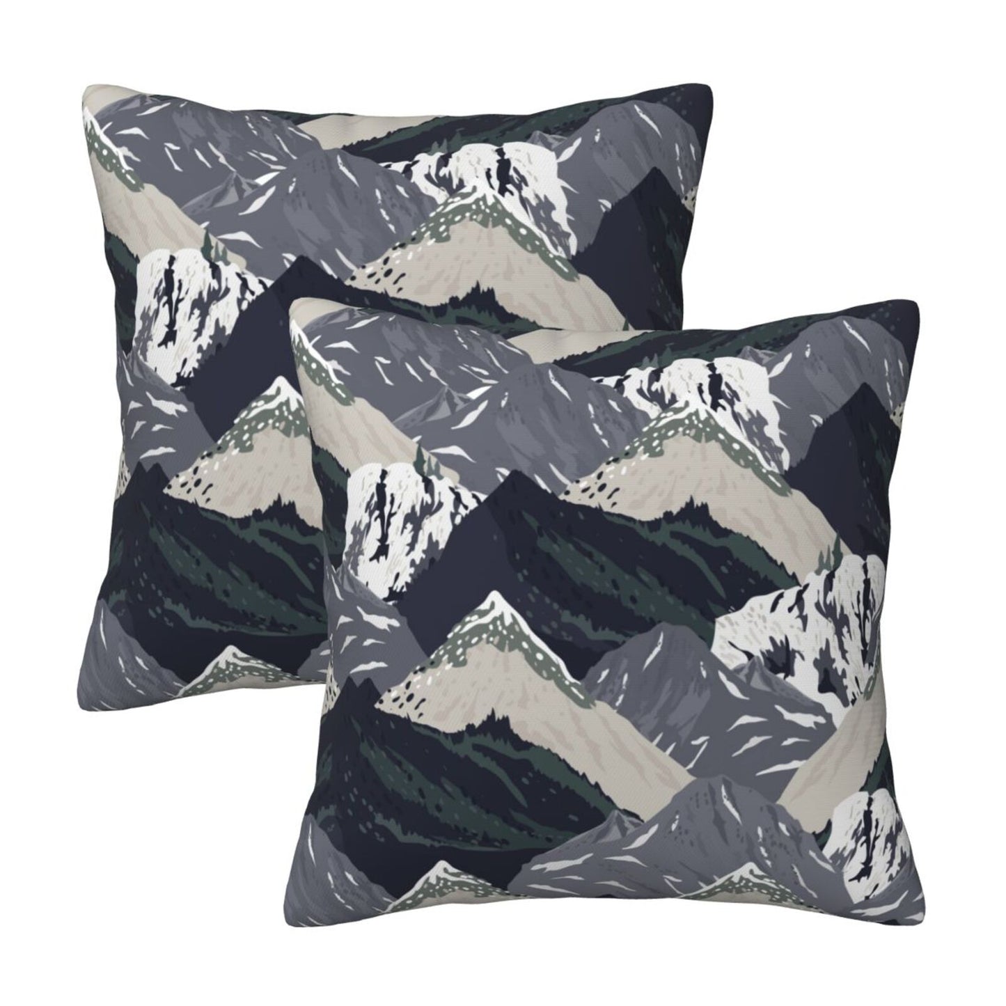 Abstract Mountain Throw Pillow Covers Set of 2 Natural Scenery Cushion Covers for Sofa Couch