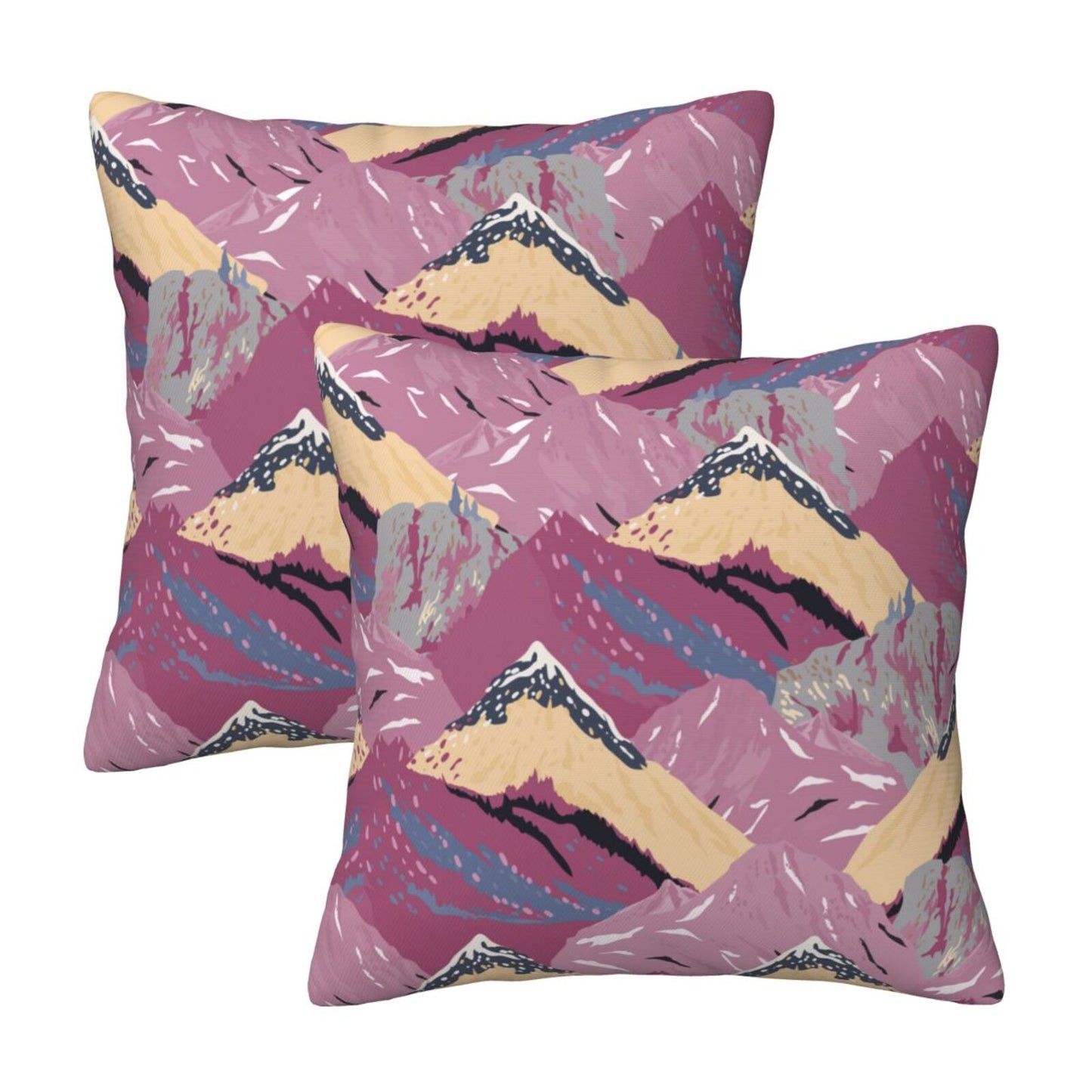 Abstract Mountain Throw Pillow Covers Set of 2 Natural Scenery Cushion Covers for Sofa Couch
