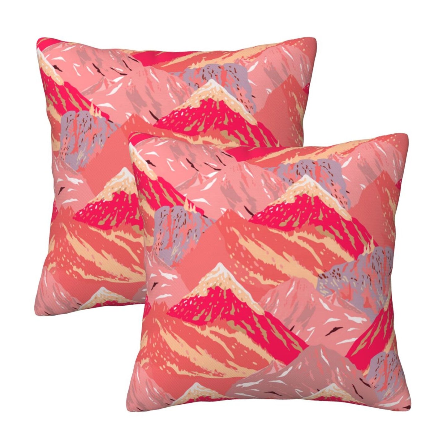 Abstract Mountain Throw Pillow Covers Set of 2 Natural Scenery Cushion Covers for Sofa Couch