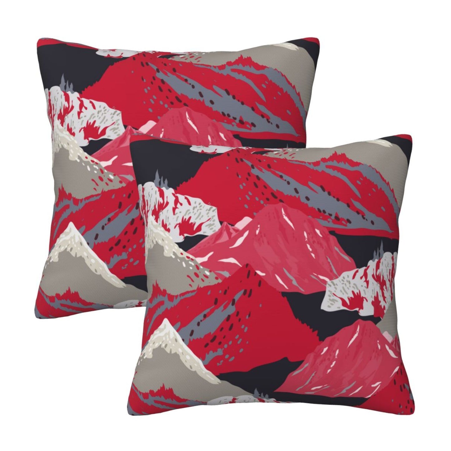Abstract Mountain Throw Pillow Covers Set of 2 Natural Scenery Cushion Covers for Sofa Couch