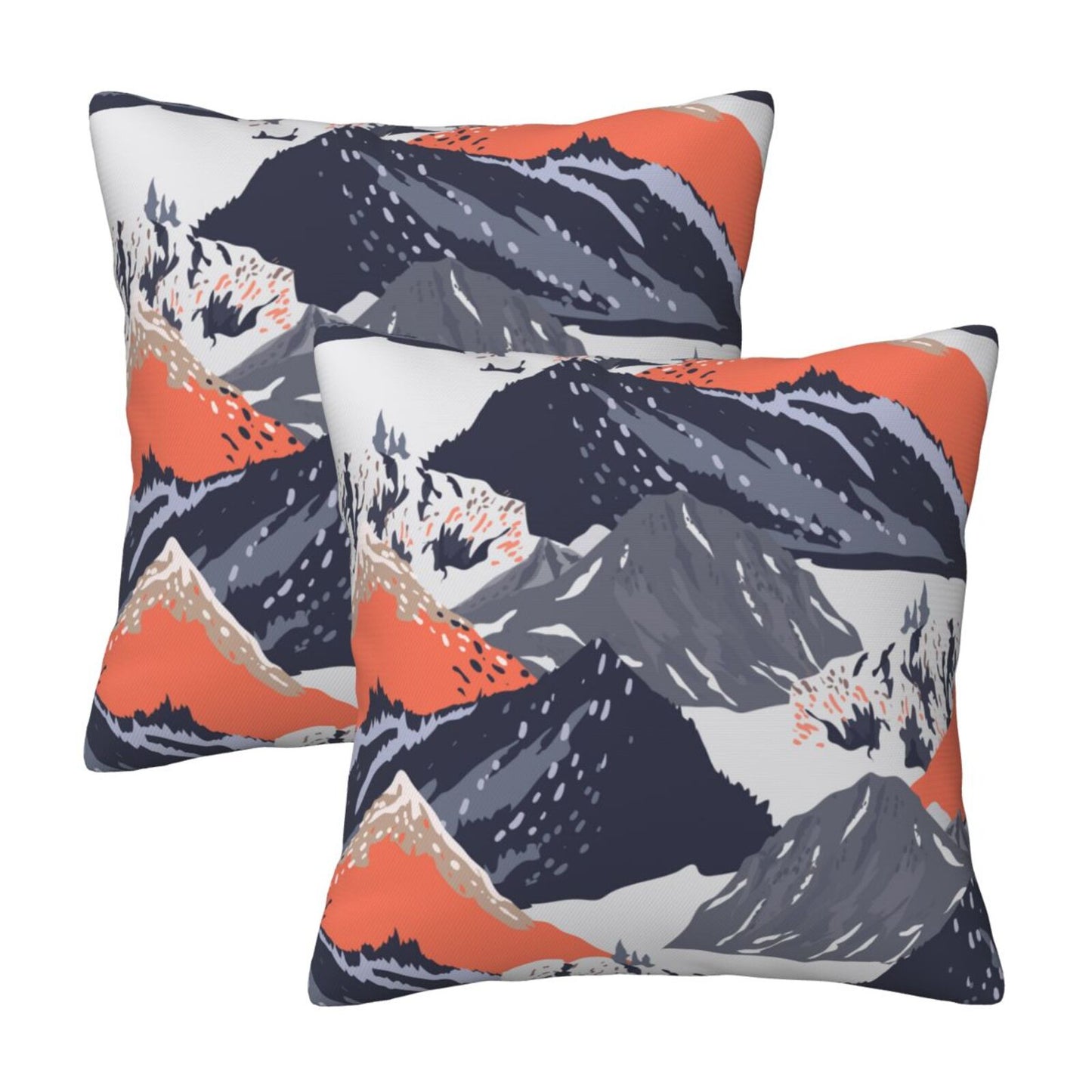 Abstract Mountain Throw Pillow Covers Set of 2 Natural Scenery Cushion Covers for Sofa Couch