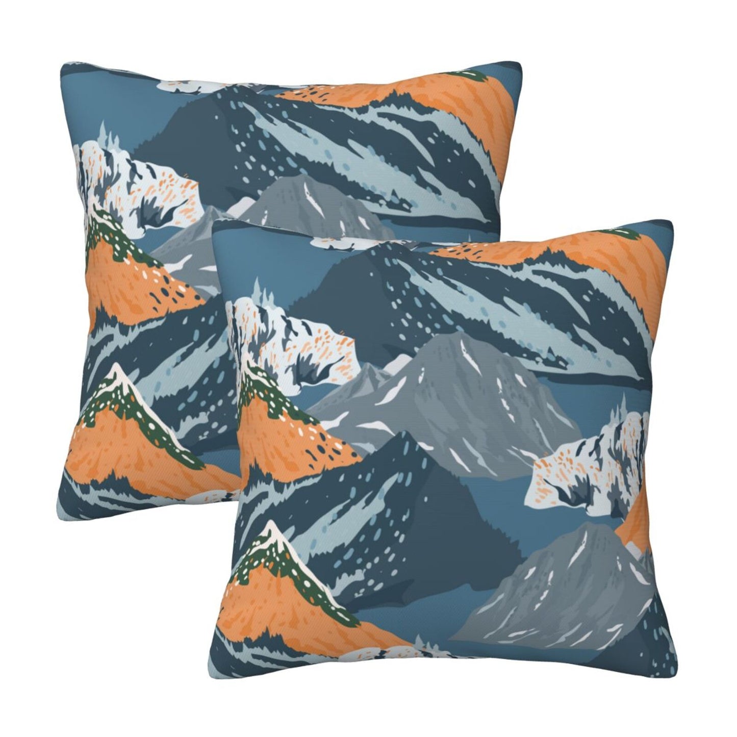 Abstract Mountain Throw Pillow Covers Set of 2 Natural Scenery Cushion Covers for Sofa Couch