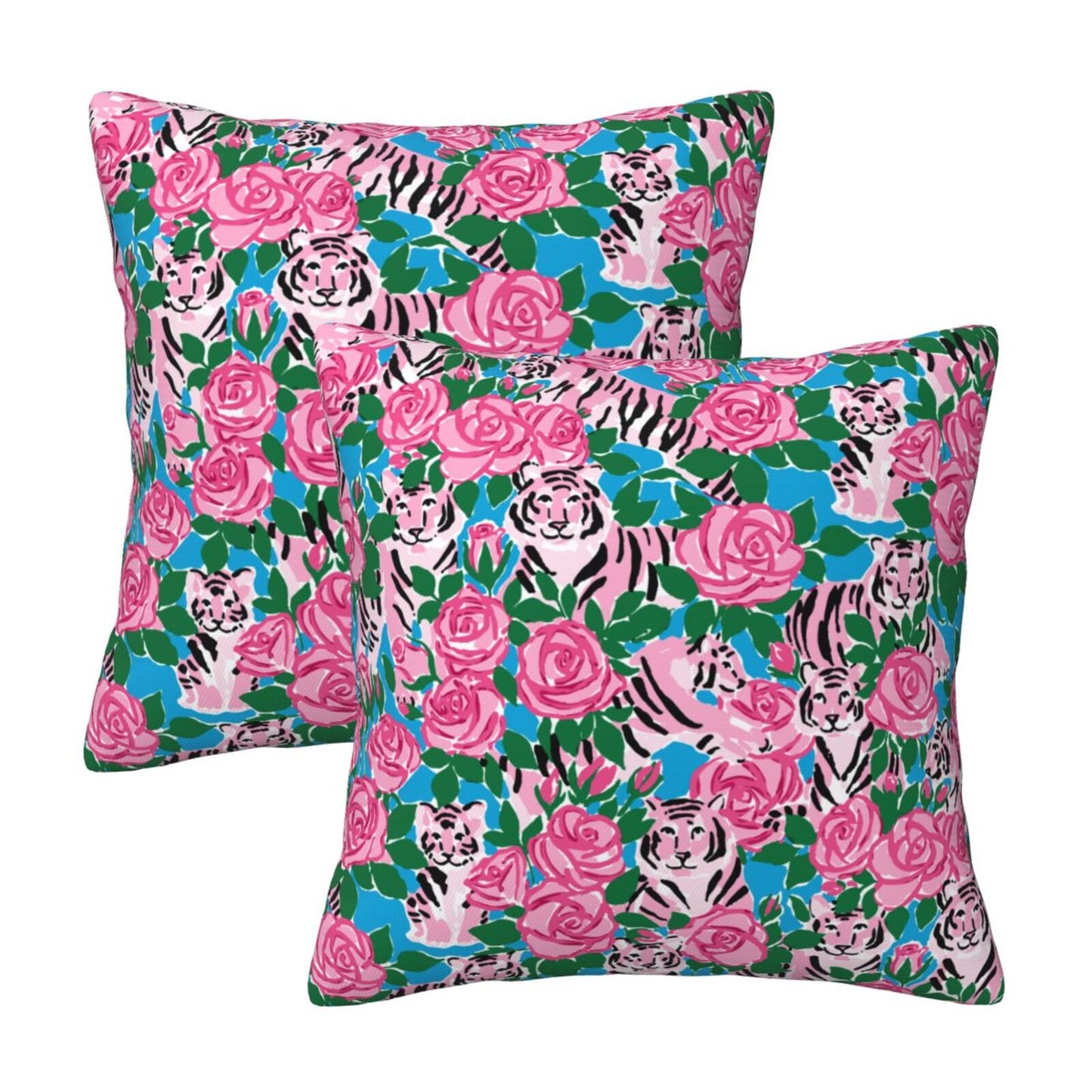 Preppy Throw Pillow Covers 18x18 inch Set of 2 Back to School Decorative Cushion Covers for Students Girls