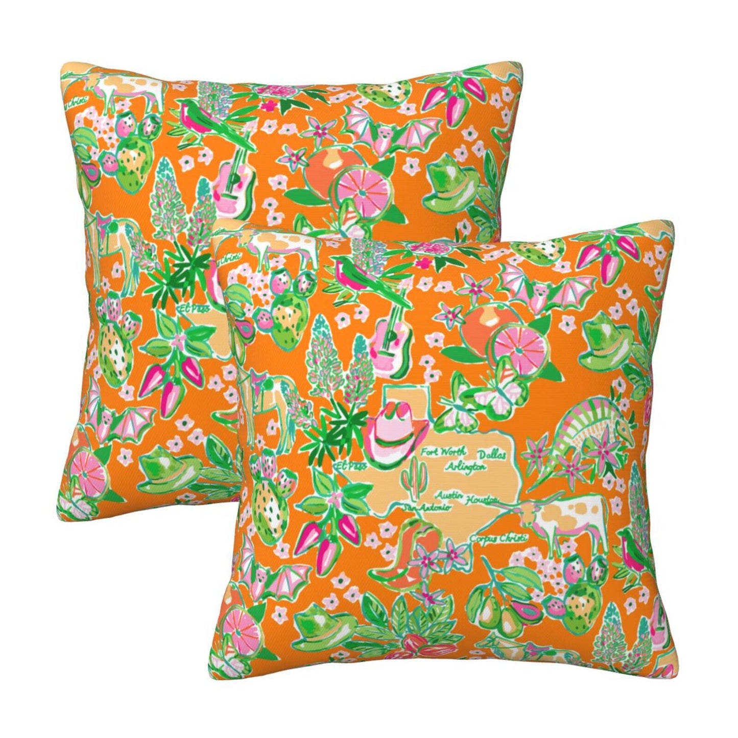 Preppy Throw Pillow Covers 18x18 inch Set of 2 Back to School Decorative Cushion Covers for Students Girls
