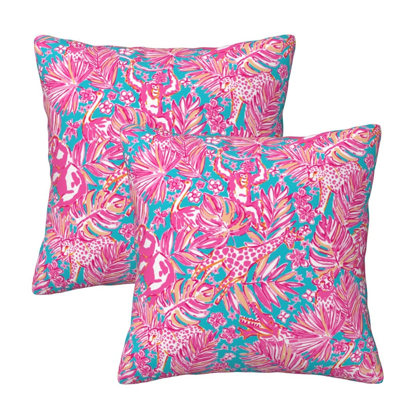 Preppy Throw Pillow Covers 18x18 inch Set of 2 Back to School Decorative Cushion Covers for Students Girls