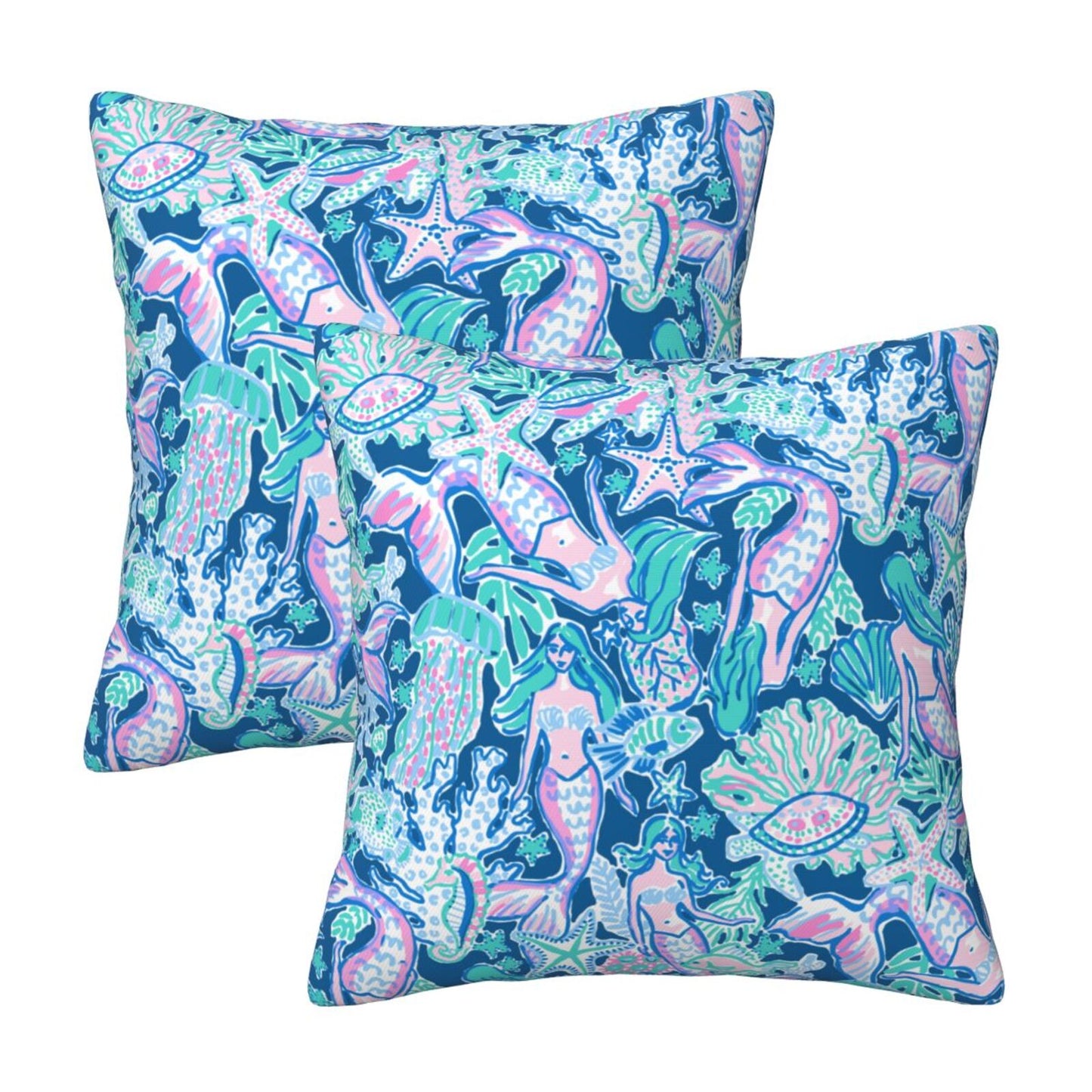 Preppy Throw Pillow Covers 18x18 inch Set of 2 Back to School Decorative Cushion Covers for Students Girls