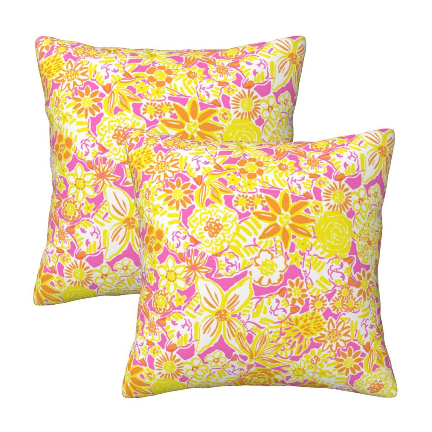 Preppy Throw Pillow Covers 18x18 inch Set of 2 Back to School Decorative Cushion Covers for Students Girls
