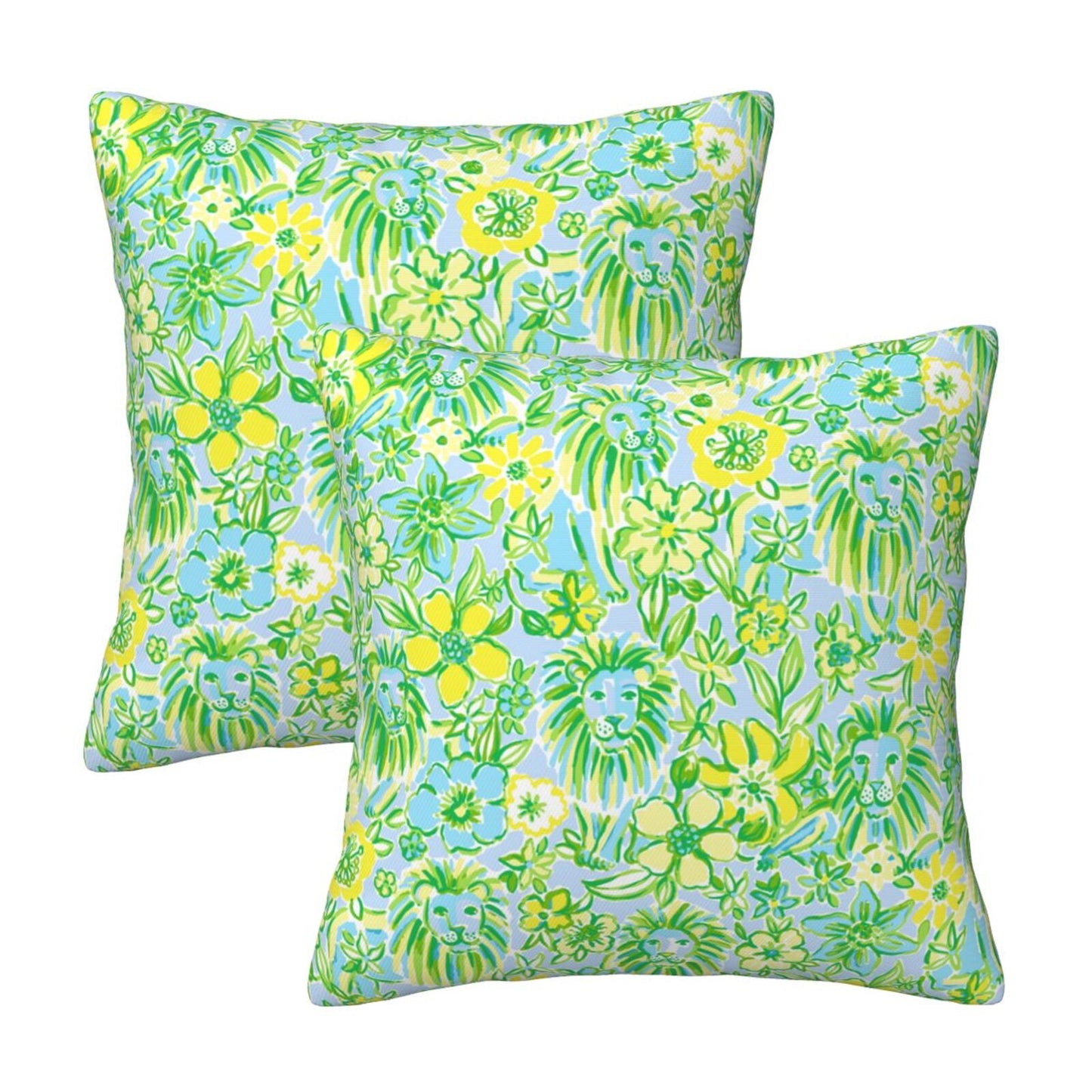 Preppy Throw Pillow Covers 18x18 inch Set of 2 Back to School Decorative Cushion Covers for Students Girls