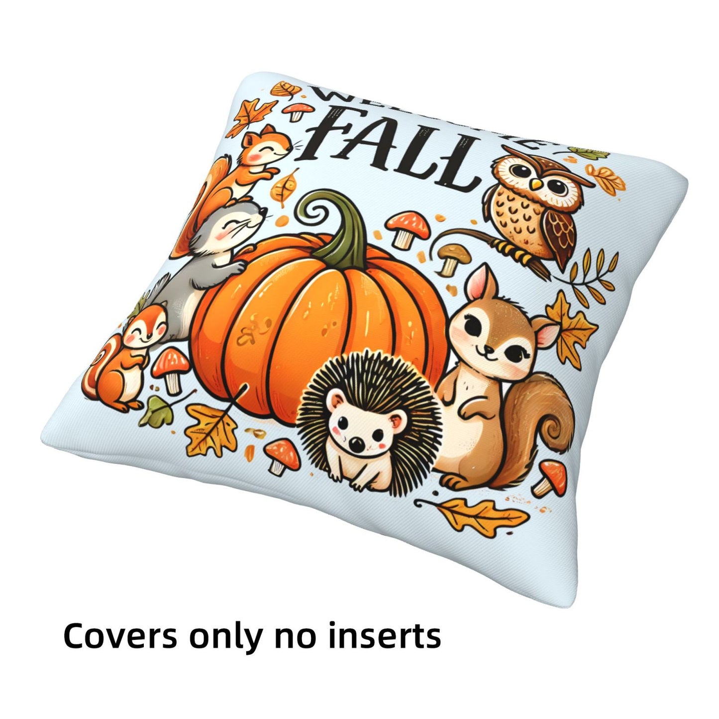 Fall Pumpkin Throw Pillow Covers 18x18 inch Set of 4 Autumn Leaf Decorative Cushion Covers