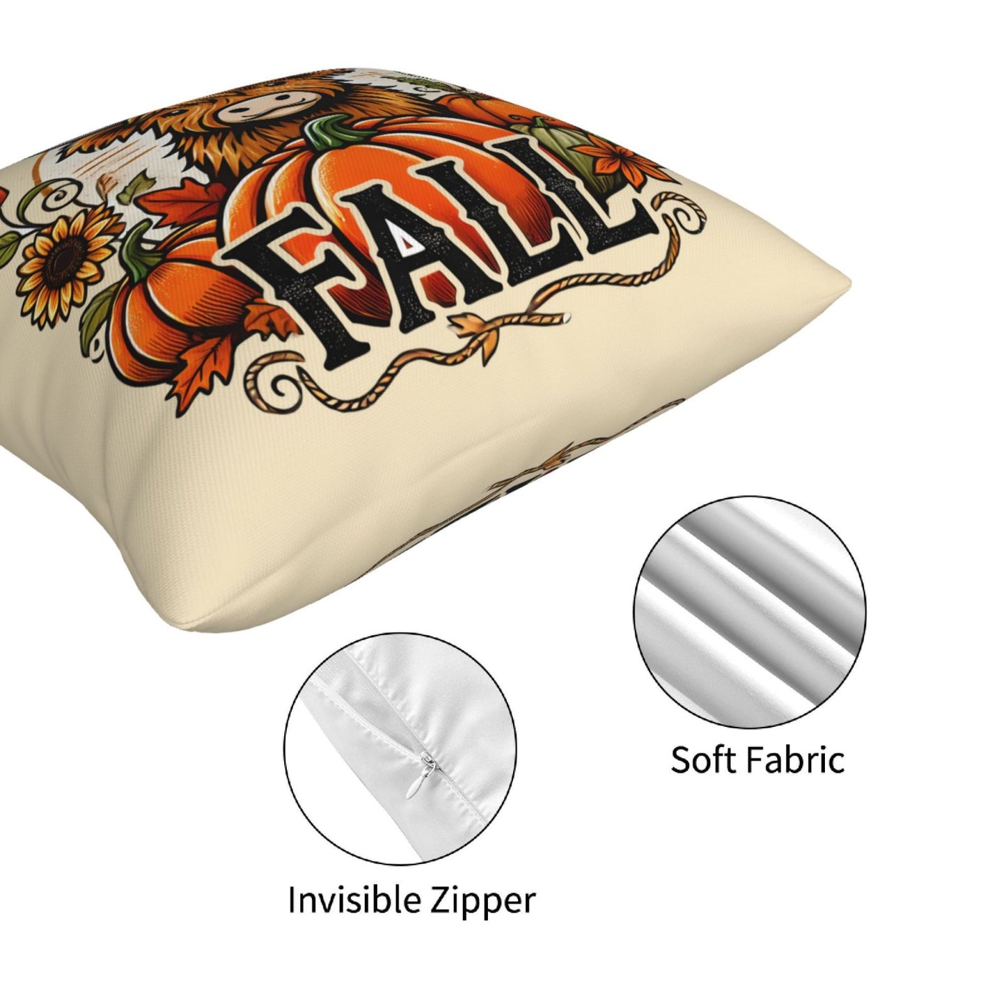 Fall Pumpkin Throw Pillow Covers 18x18 inch Set of 4 Autumn Leaf Decorative Cushion Covers