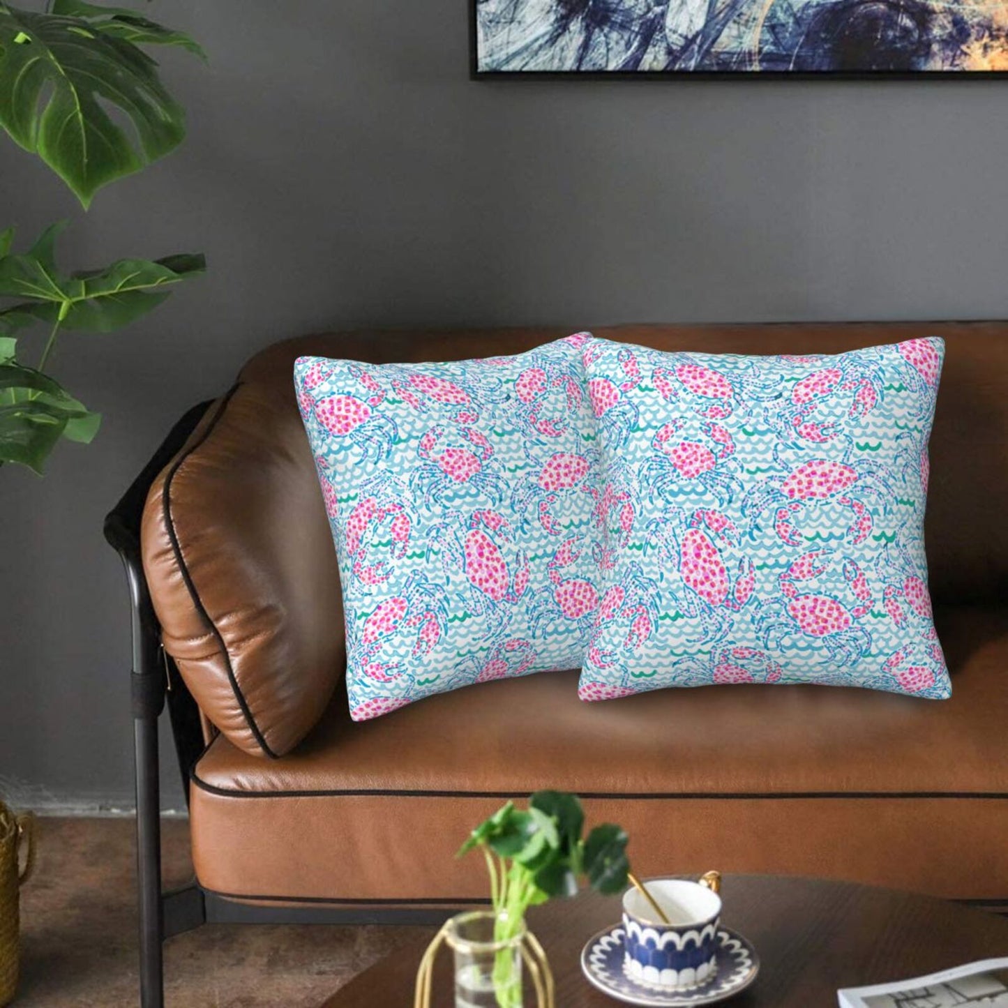 Preppy Velvet Throw Pillow Covers 18x18 inch Set of 2 Trendy Aesthetic Decorative Cushion Covers