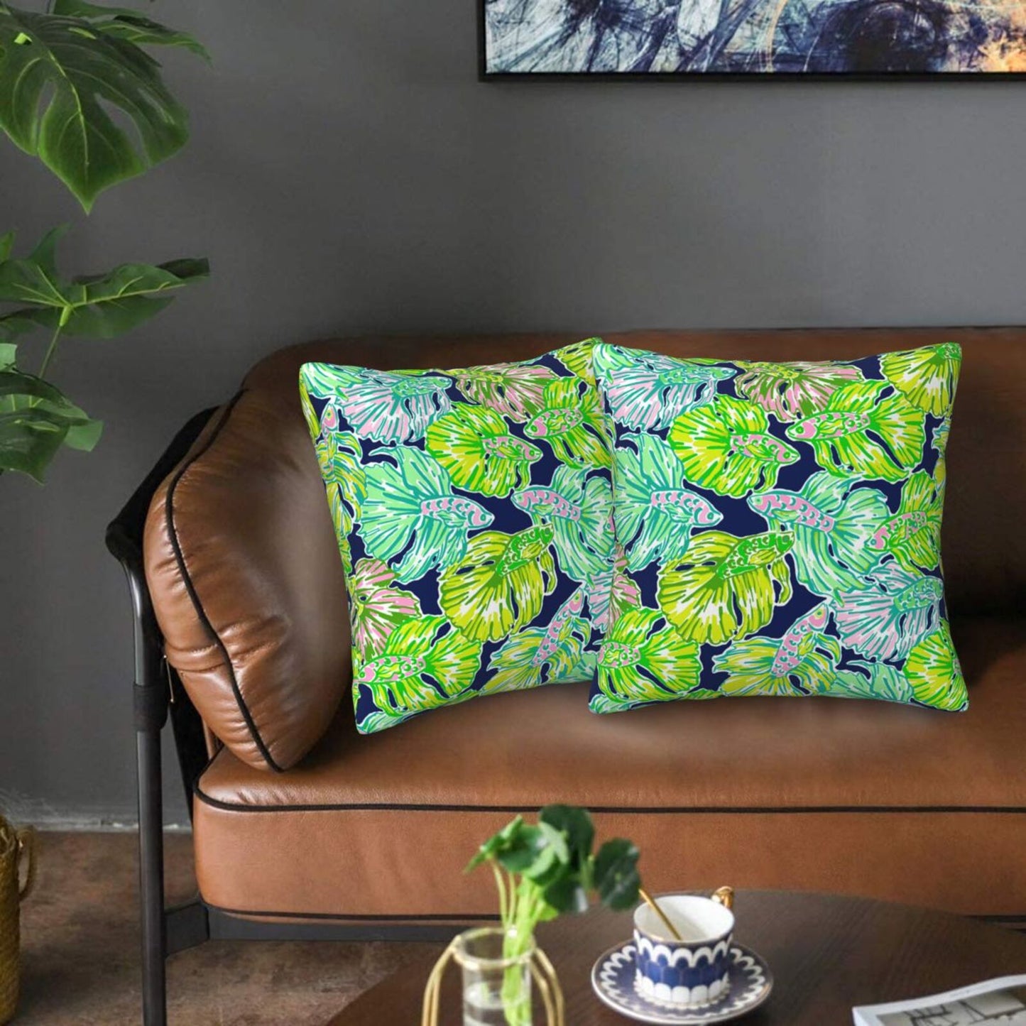 Preppy Velvet Throw Pillow Covers 18x18 inch Set of 2 Trendy Aesthetic Decorative Cushion Covers