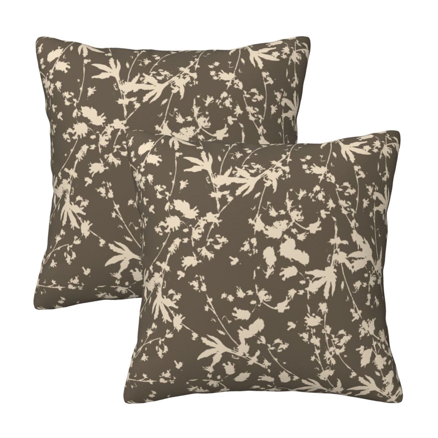 Bohemian Floral Throw Pillow Covers 18x18 inch Set of 2 Botanical Pillow Cases Folk Vintage Decorative Cushion Covers for Sofa Couch