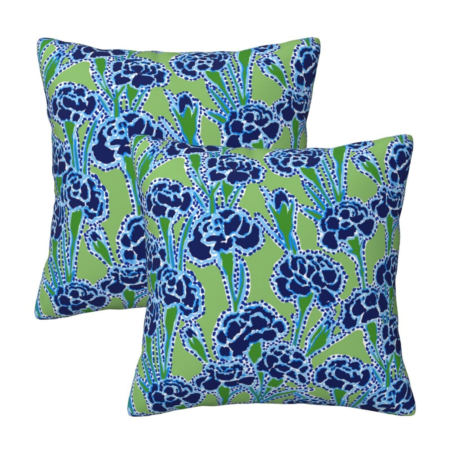 Preppy Floral Throw Pillow Covers 18x18 inch Set of 2 Back to School Decorative Cushion Covers for Students Girls