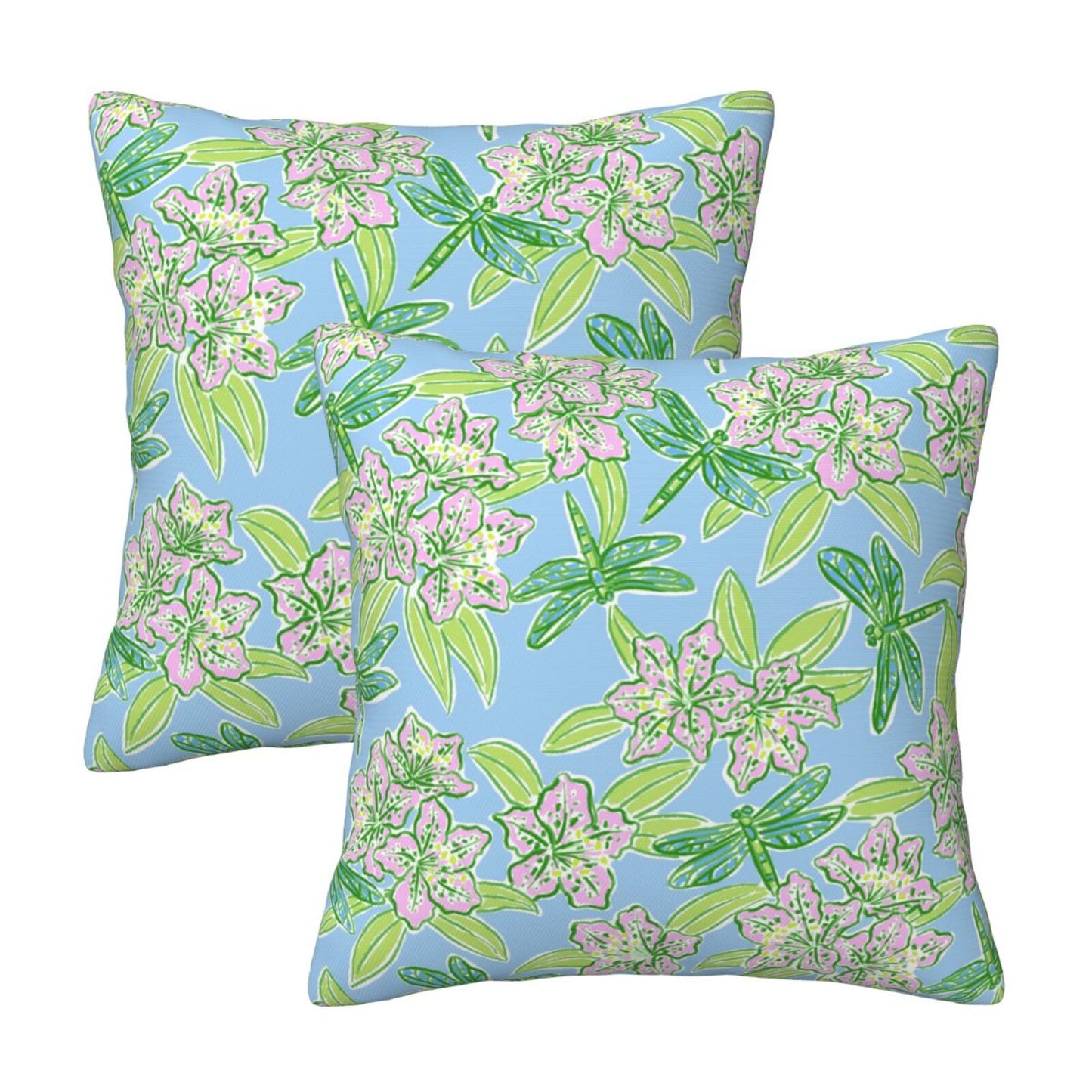 Preppy Floral Throw Pillow Covers 18x18 inch Set of 2 Back to School Decorative Cushion Covers for Students Girls