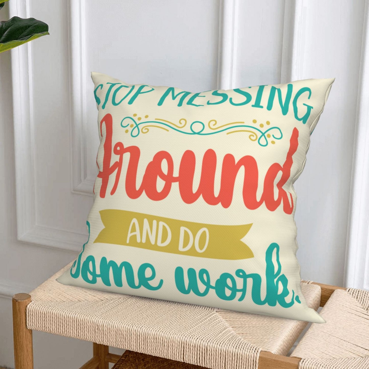 Motivational Throw Pillow Covers 18x18 inch Set of 4 Colorful Inspirational Phrase Pillow Cases Academic College Decorative Cushion Covers for Library