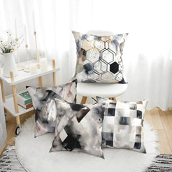 Abstract throw pillow covers 18x18 Set of 4 for sofa couch and living room decor