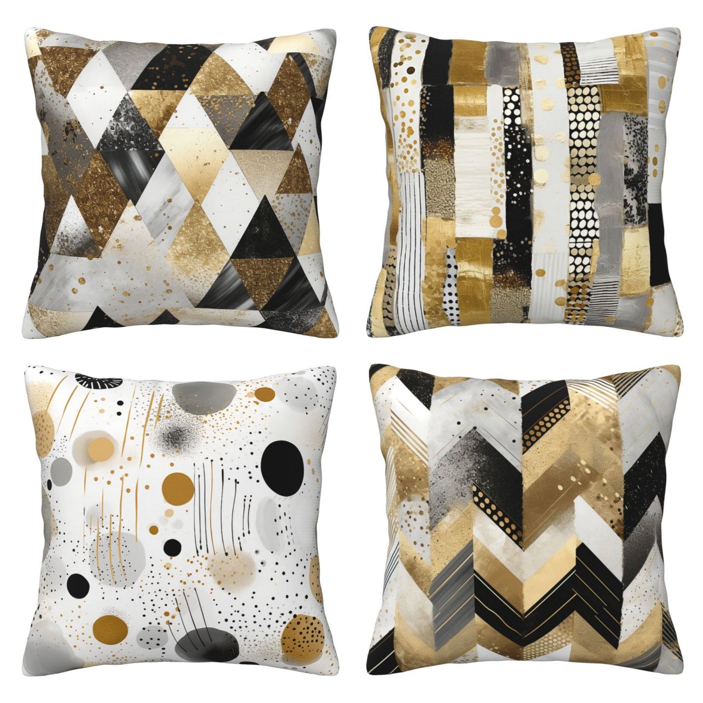 Geometric Throw Pillow Covers 18x18 inch Set of 4 Abstract Pillow Cases Watercolor Modern Decorative Cushion Covers for Sofa Couch