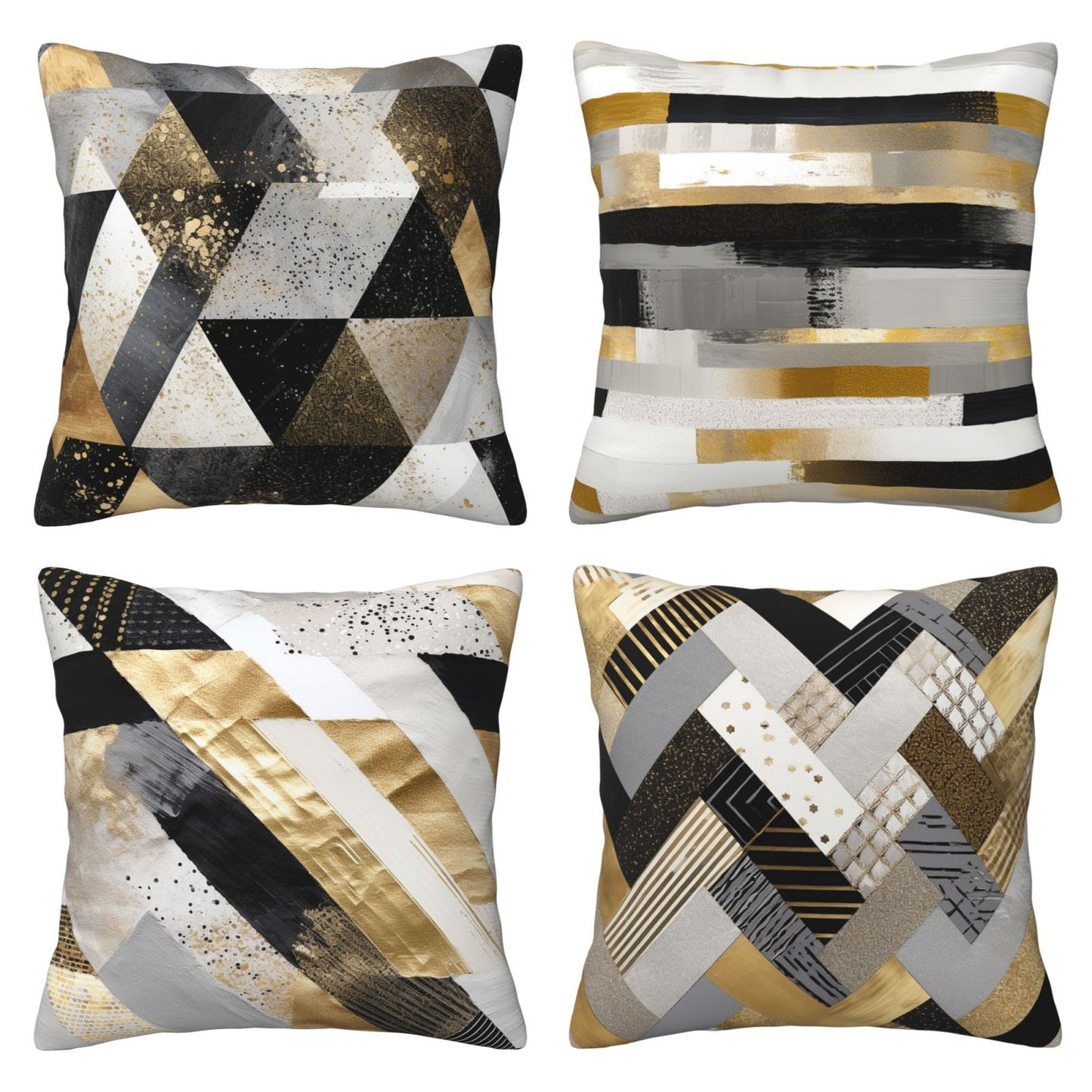 Geometric Throw Pillow Covers 18x18 inch Set of 4 Abstract Pillow Cases Watercolor Modern Decorative Cushion Covers for Sofa Couch