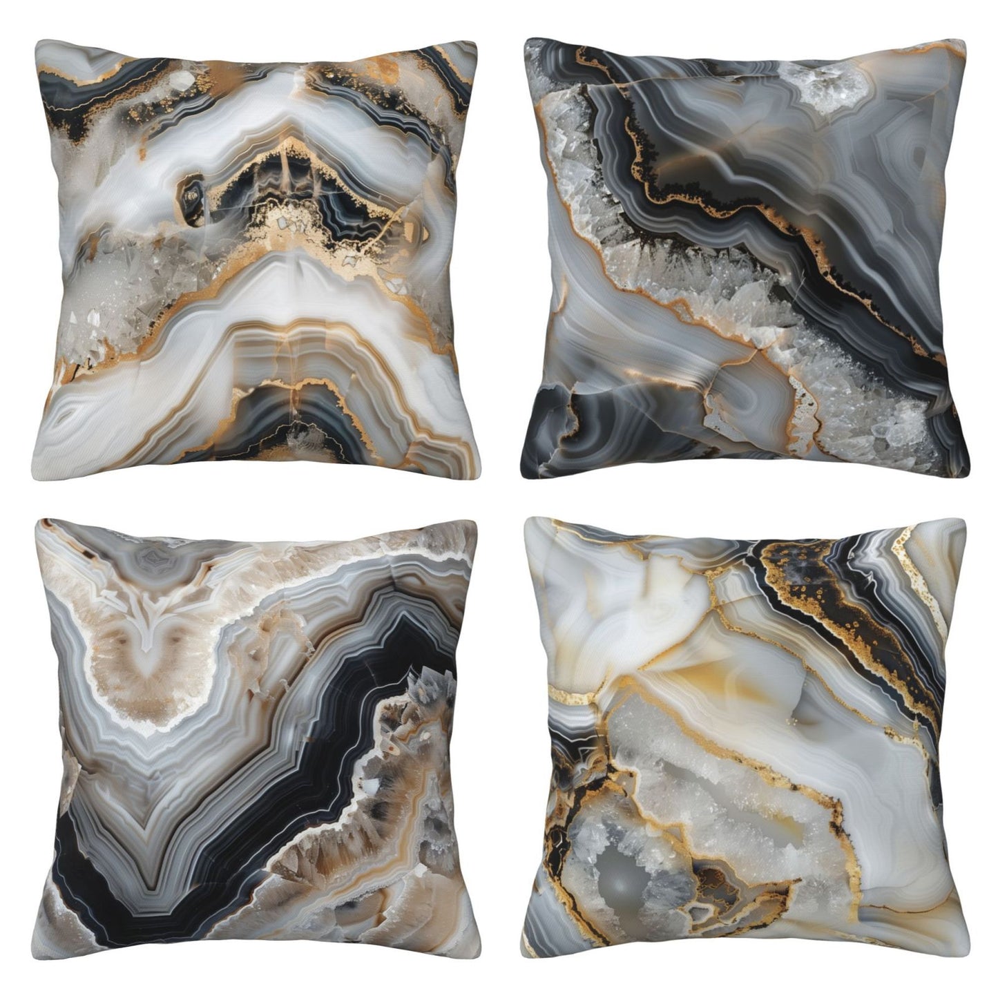 Geometric Throw Pillow Covers 18x18 inch Set of 4 Abstract Pillow Cases Watercolor Modern Decorative Cushion Covers for Sofa Couch