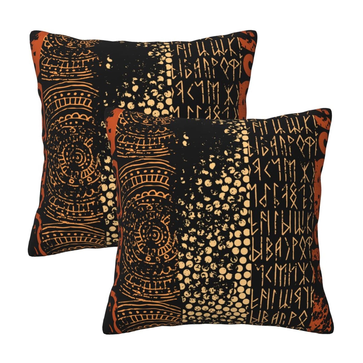African Bohemian Throw Pillow Covers 18x18 inch Set of 2 Ethnic Pillow Cases Geometric Decorative Cushion Covers