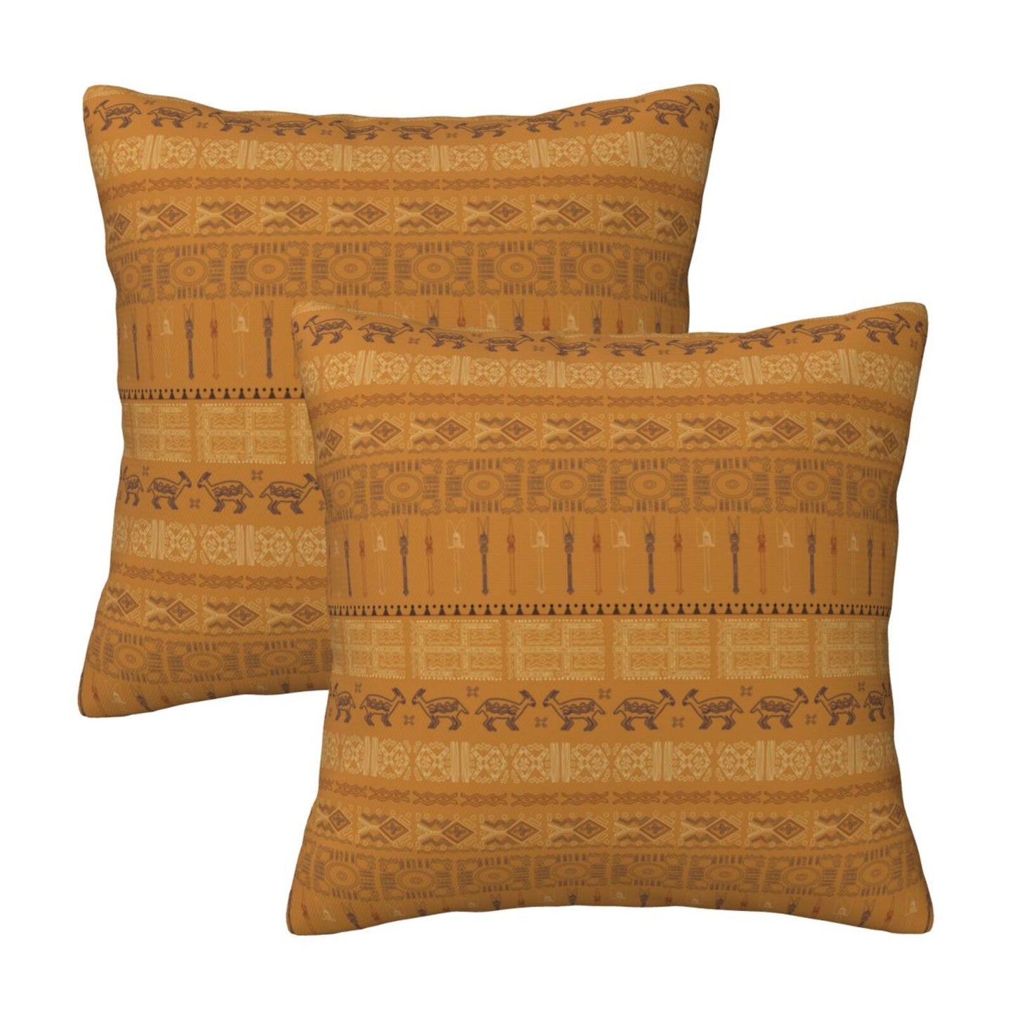 African Bohemian Throw Pillow Covers 18x18 inch Set of 2 Ethnic Pillow Cases Geometric Decorative Cushion Covers
