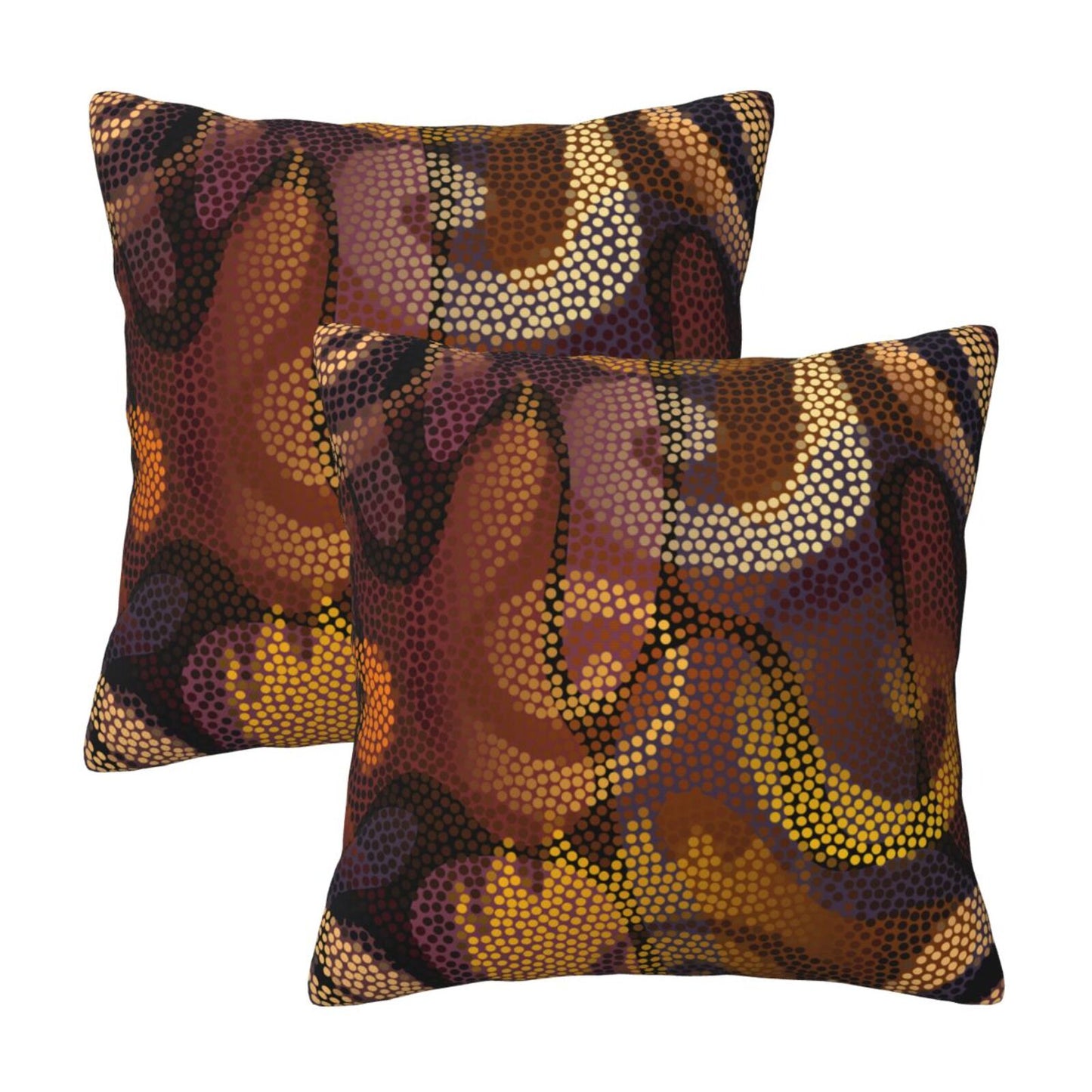 African Bohemian Throw Pillow Covers 18x18 inch Set of 2 Ethnic Pillow Cases Geometric Decorative Cushion Covers