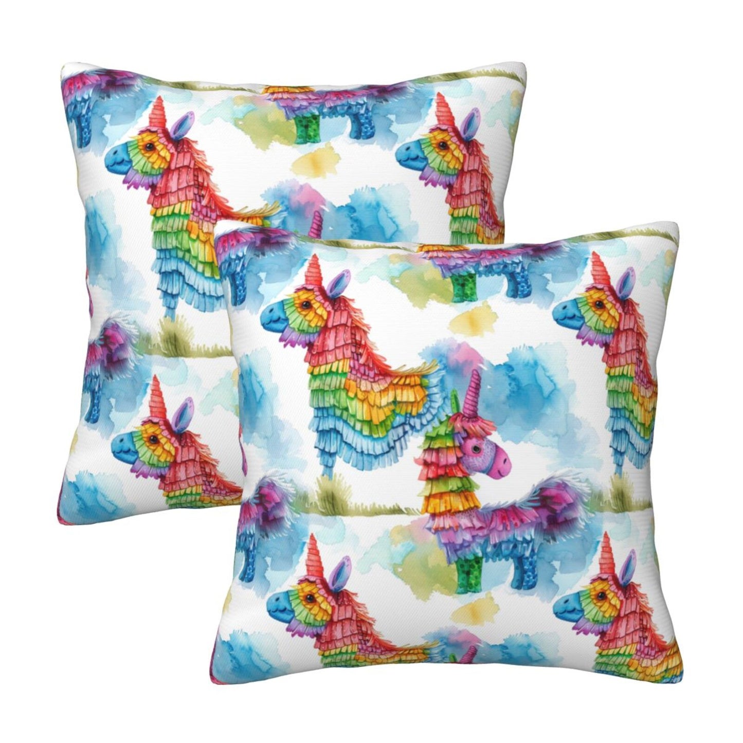 Mexican Throw Pillow Covers 18x18 inch Set of 2 Skull Flower Pillow Cases Ethnic Halloween Decorative Cushion Covers for Sofa Couch