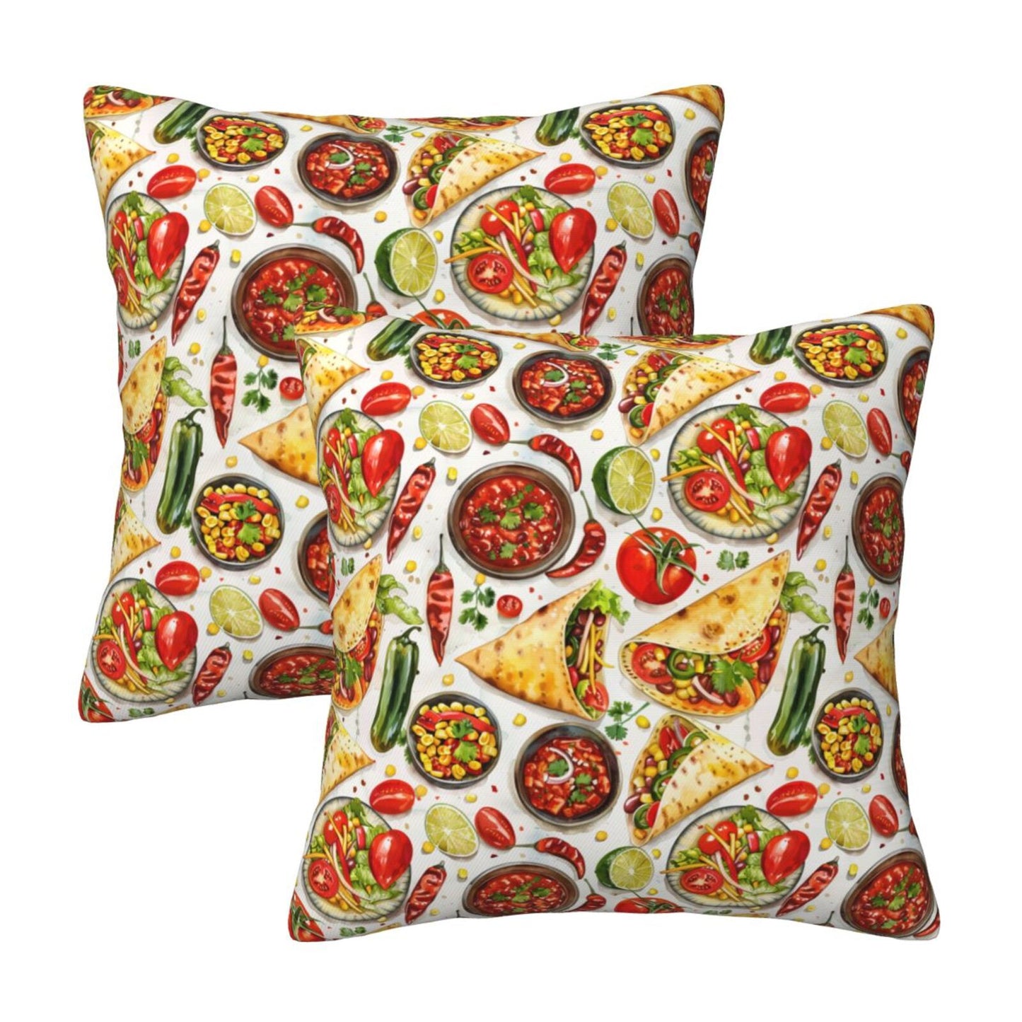 Mexican Throw Pillow Covers 18x18 inch Set of 2 Skull Flower Pillow Cases Ethnic Halloween Decorative Cushion Covers for Sofa Couch