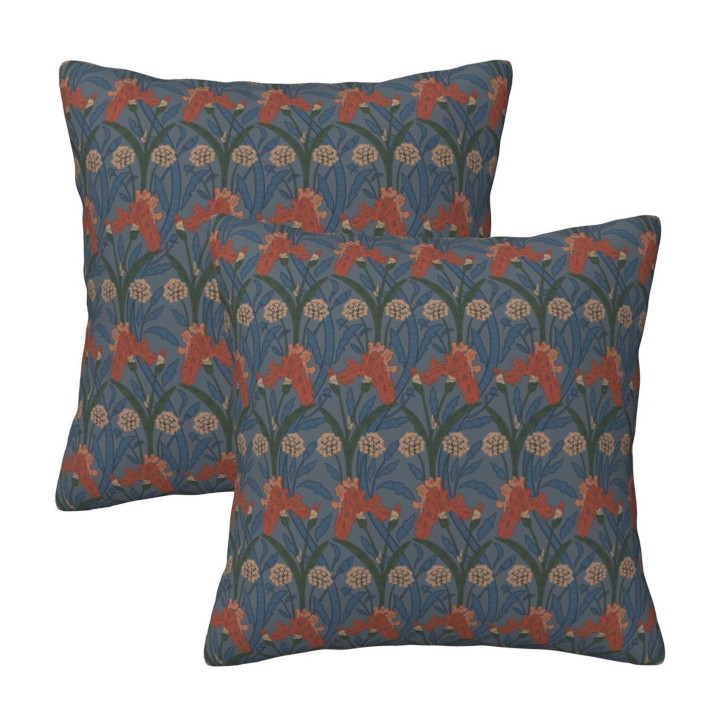 Floral Throw Pillow Covers 18x18 inch Set of 2 Vintage Flower Decorative Cushion Covers