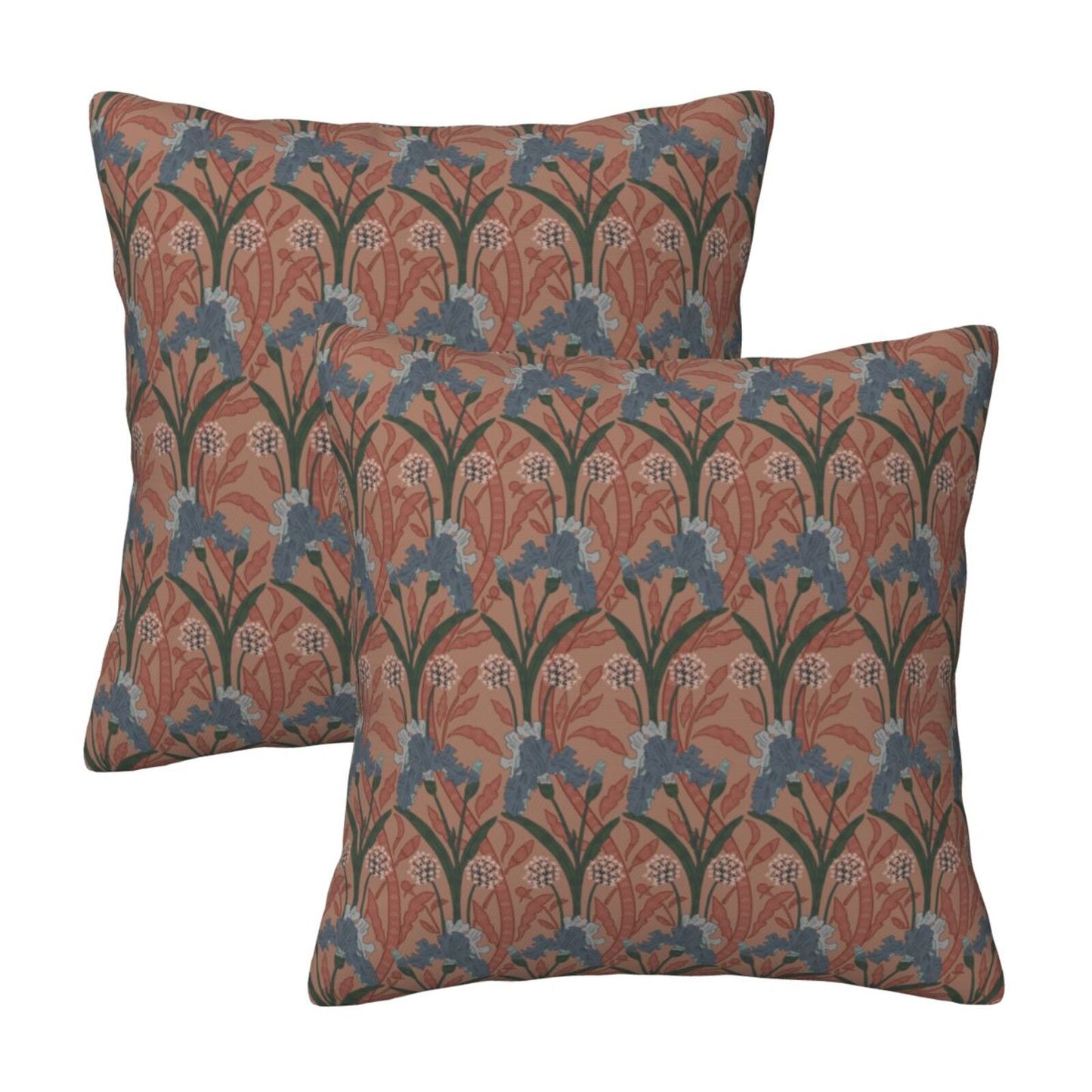 Floral Throw Pillow Covers 18x18 inch Set of 2 Vintage Flower Decorative Cushion Covers