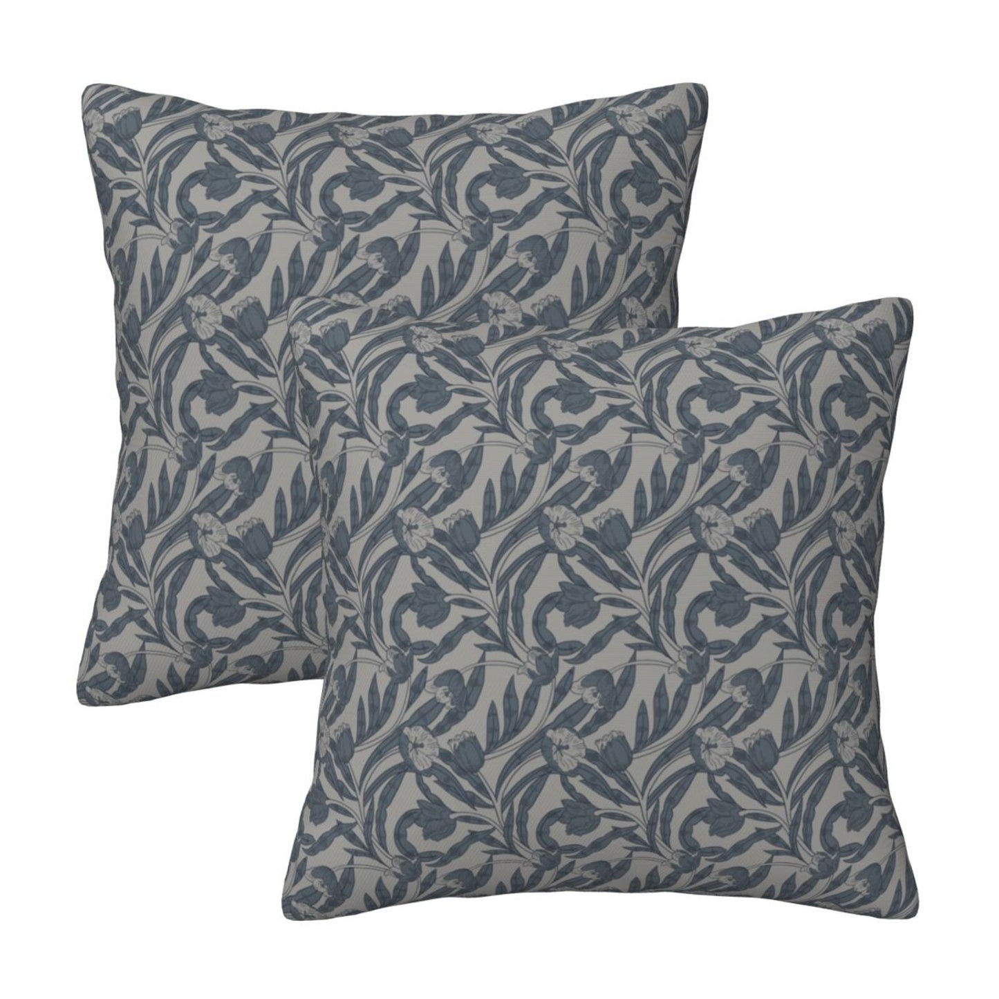Floral Throw Pillow Covers 18x18 inch Set of 2 Vintage Flower Decorative Cushion Covers