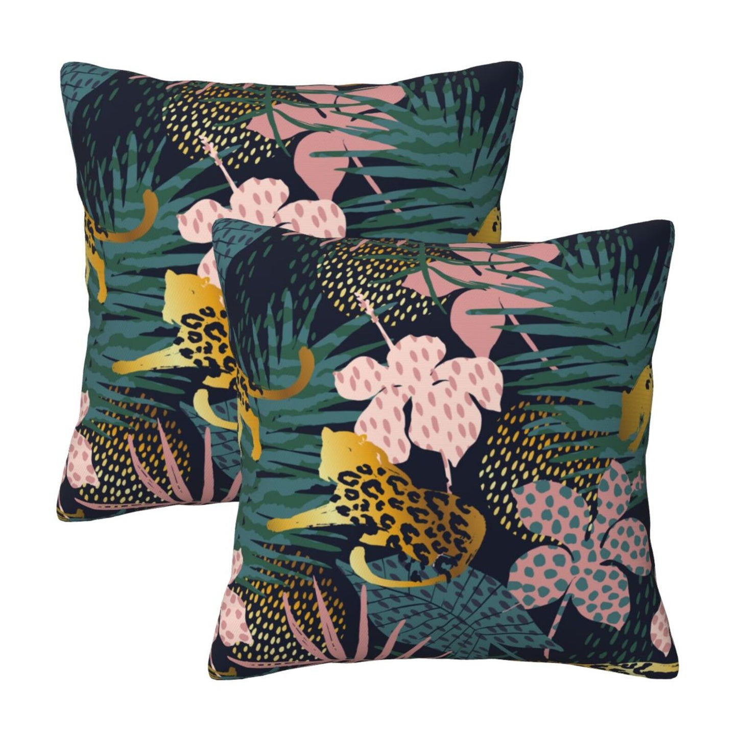 Tropical Throw Pillow Covers 18x18 inch Set of 2 Abstract Jungle Decorative Cushion Covers