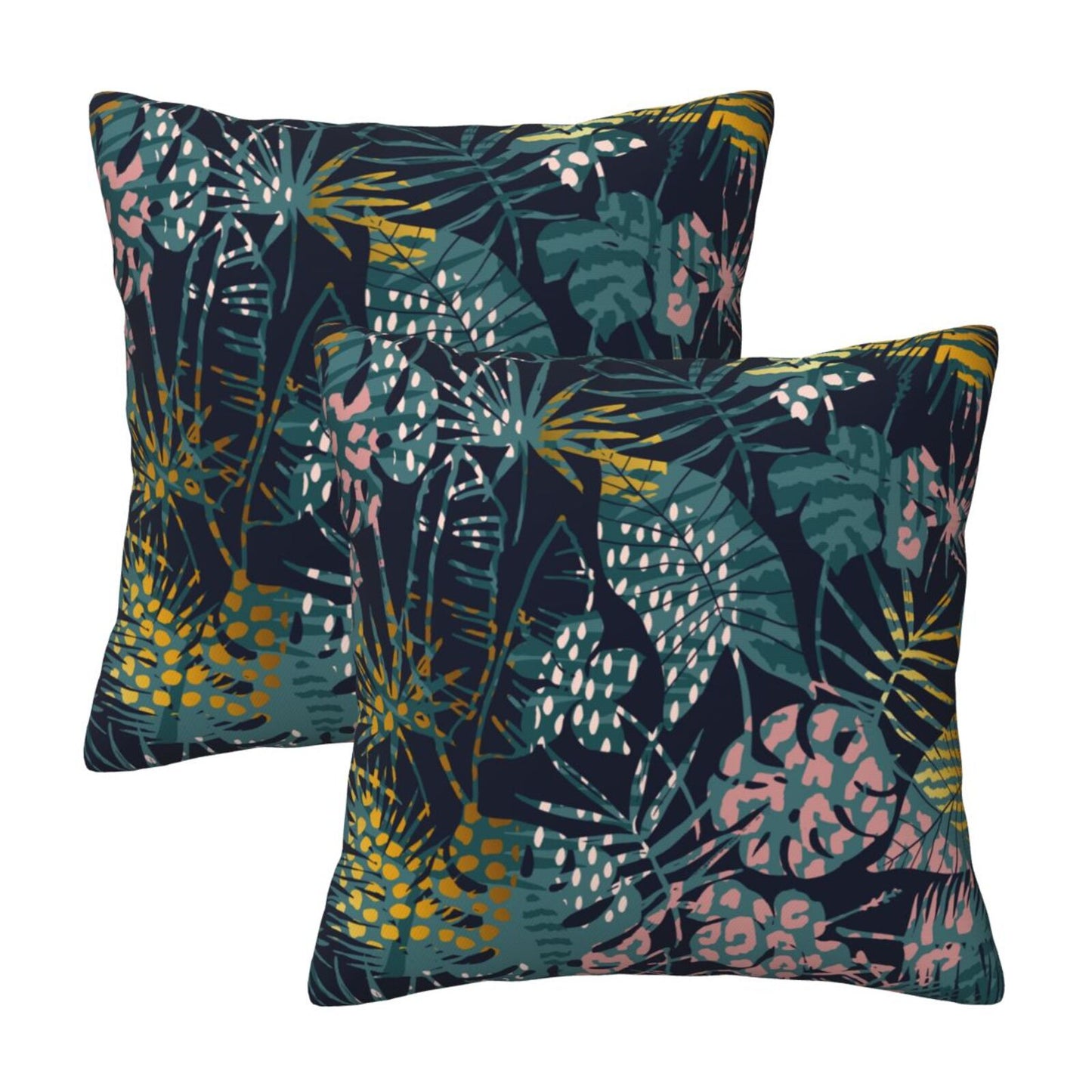 Tropical Throw Pillow Covers 18x18 inch Set of 2 Abstract Jungle Decorative Cushion Covers