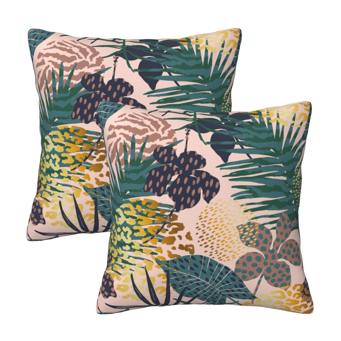 Tropical Throw Pillow Covers 18x18 inch Set of 2 Abstract Jungle Decorative Cushion Covers