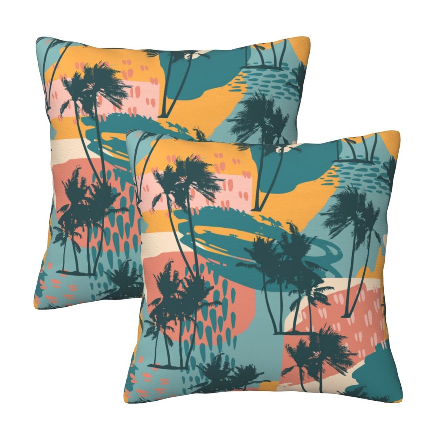 Tropical Throw Pillow Covers 18x18 inch Set of 2 Abstract Jungle Decorative Cushion Covers