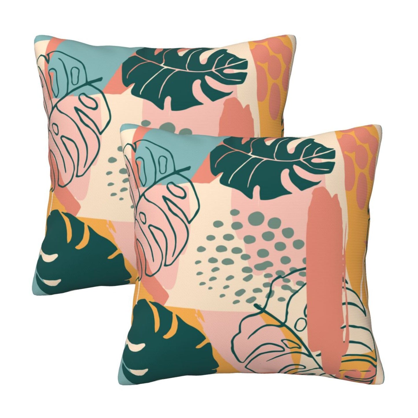 Tropical Throw Pillow Covers 18x18 inch Set of 2 Abstract Jungle Decorative Cushion Covers