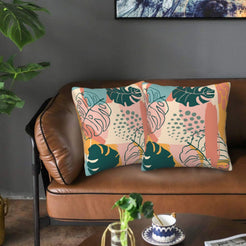 Abstract throw pillow covers 18x18 Set of 2 for sofa couch and living room decor