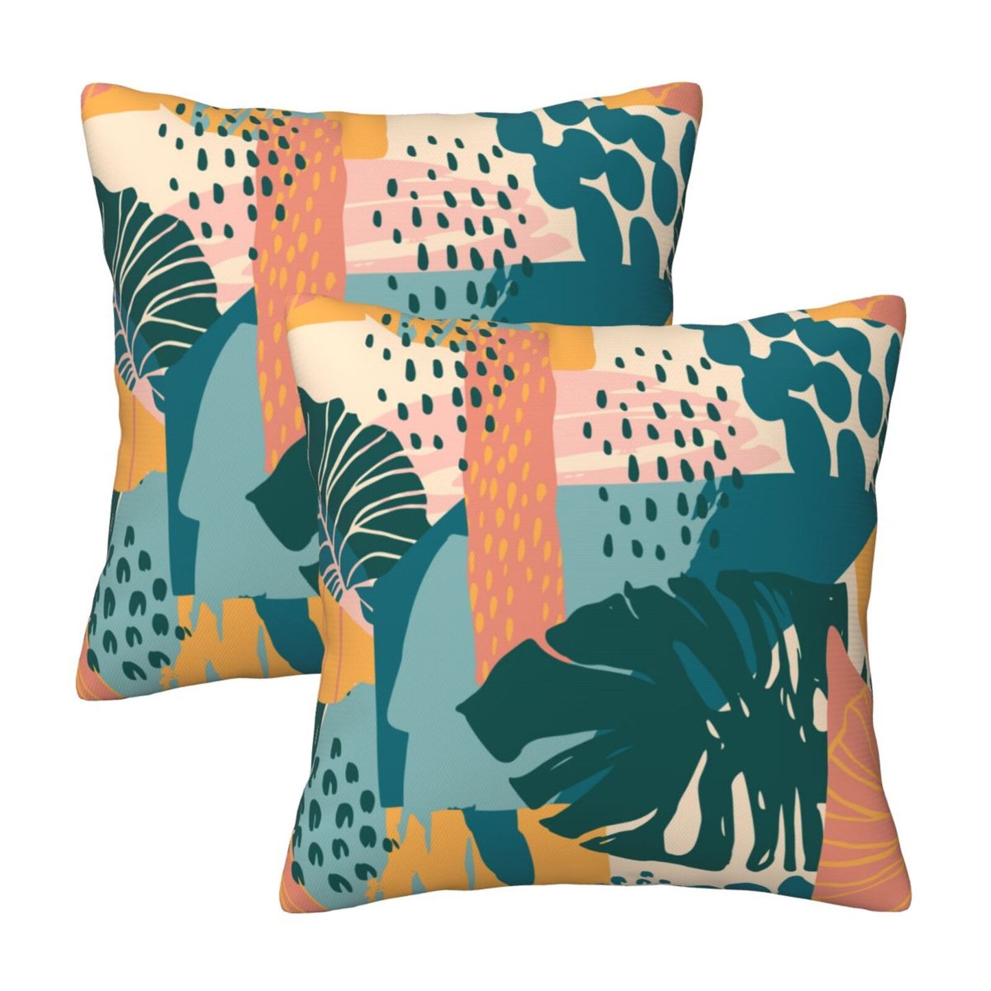 Tropical Throw Pillow Covers 18x18 inch Set of 2 Abstract Jungle Decorative Cushion Covers