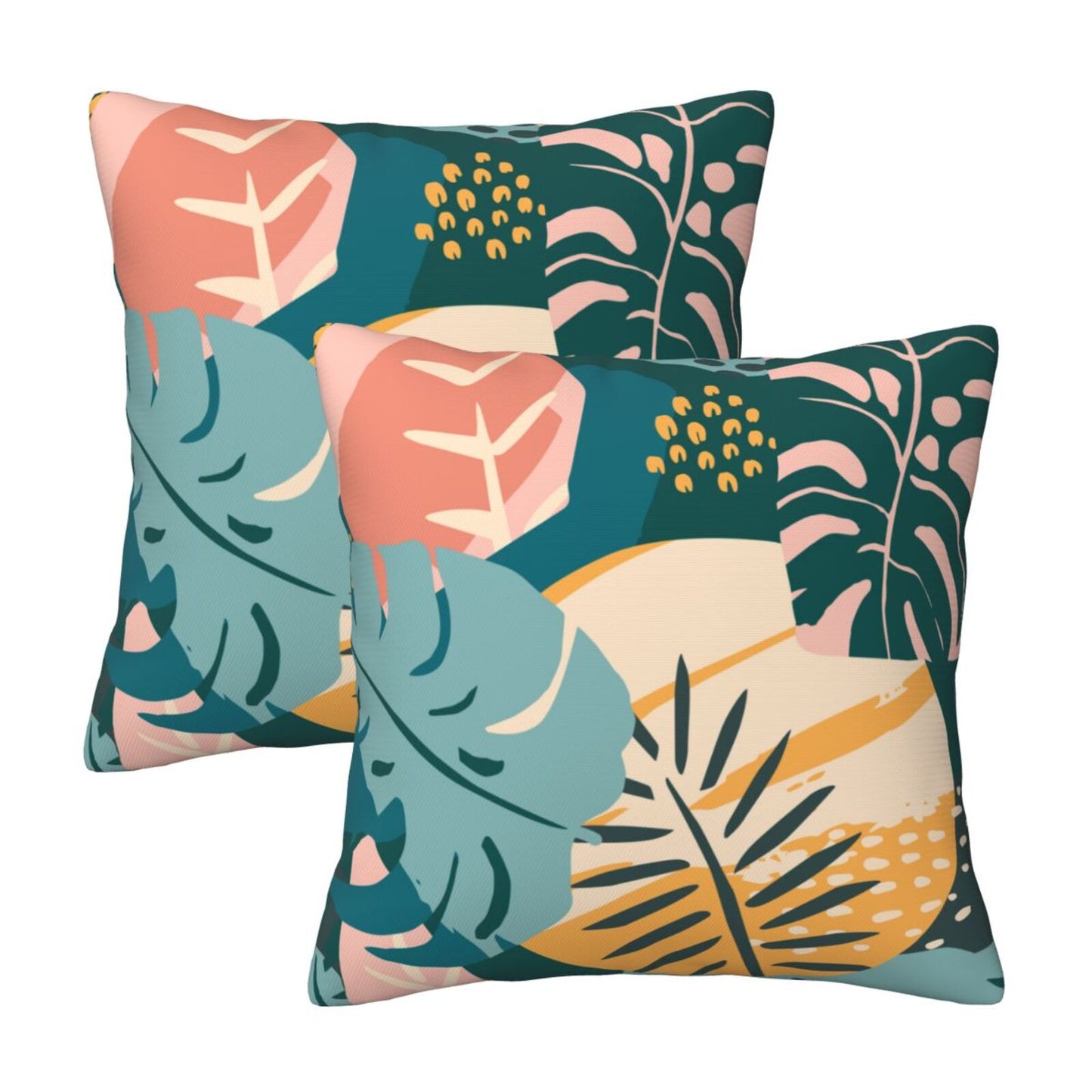 Tropical Throw Pillow Covers 18x18 inch Set of 2 Abstract Jungle Decorative Cushion Covers